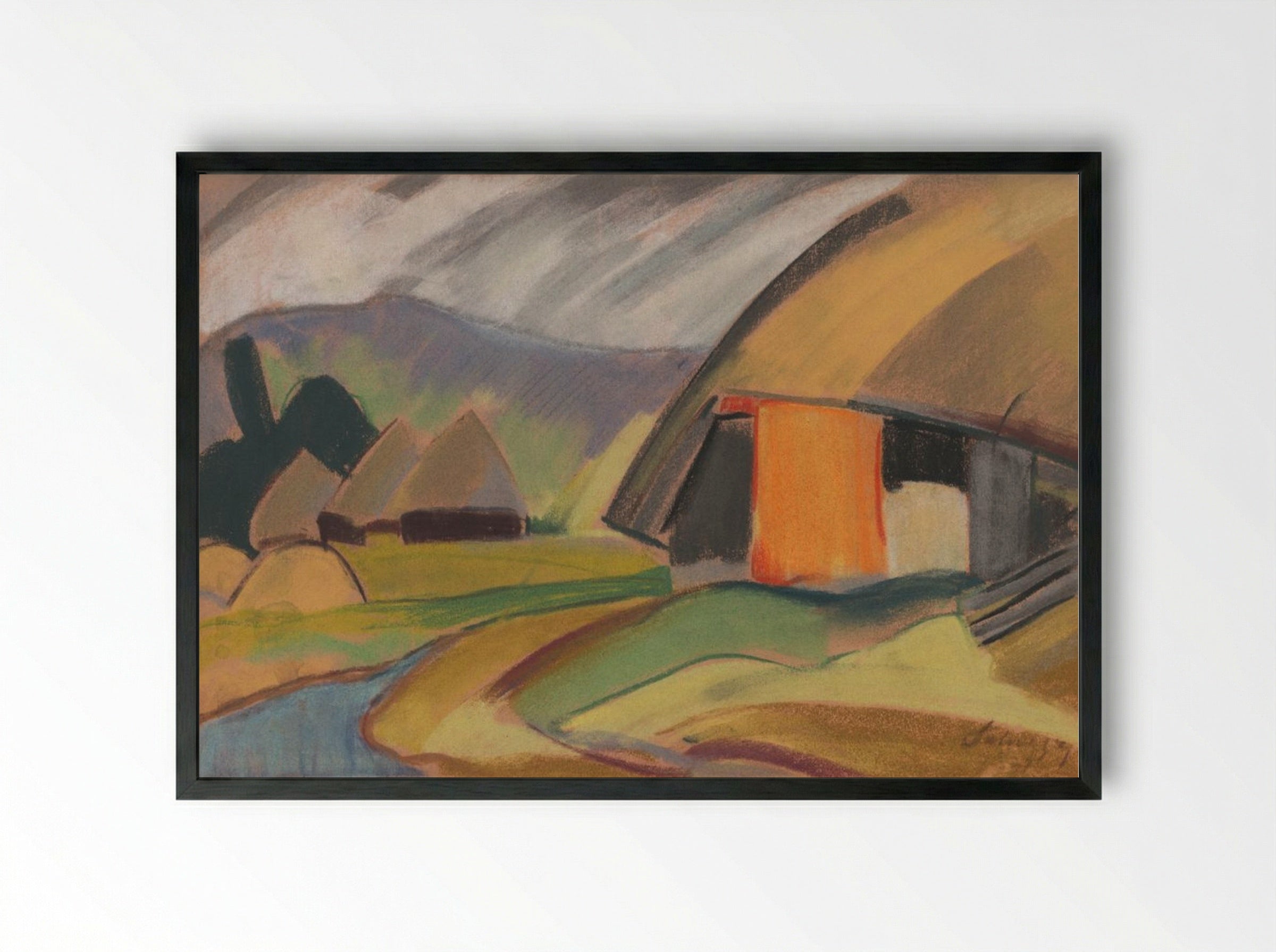 By the Village - Zolo Palugyay - Framed Print Black