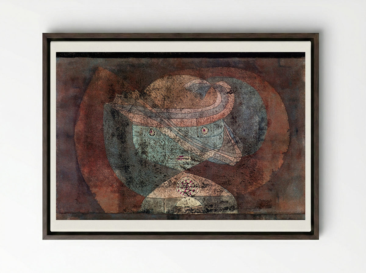 Movement around a Child - Paul Klee - Framed Canvas Dark Wood