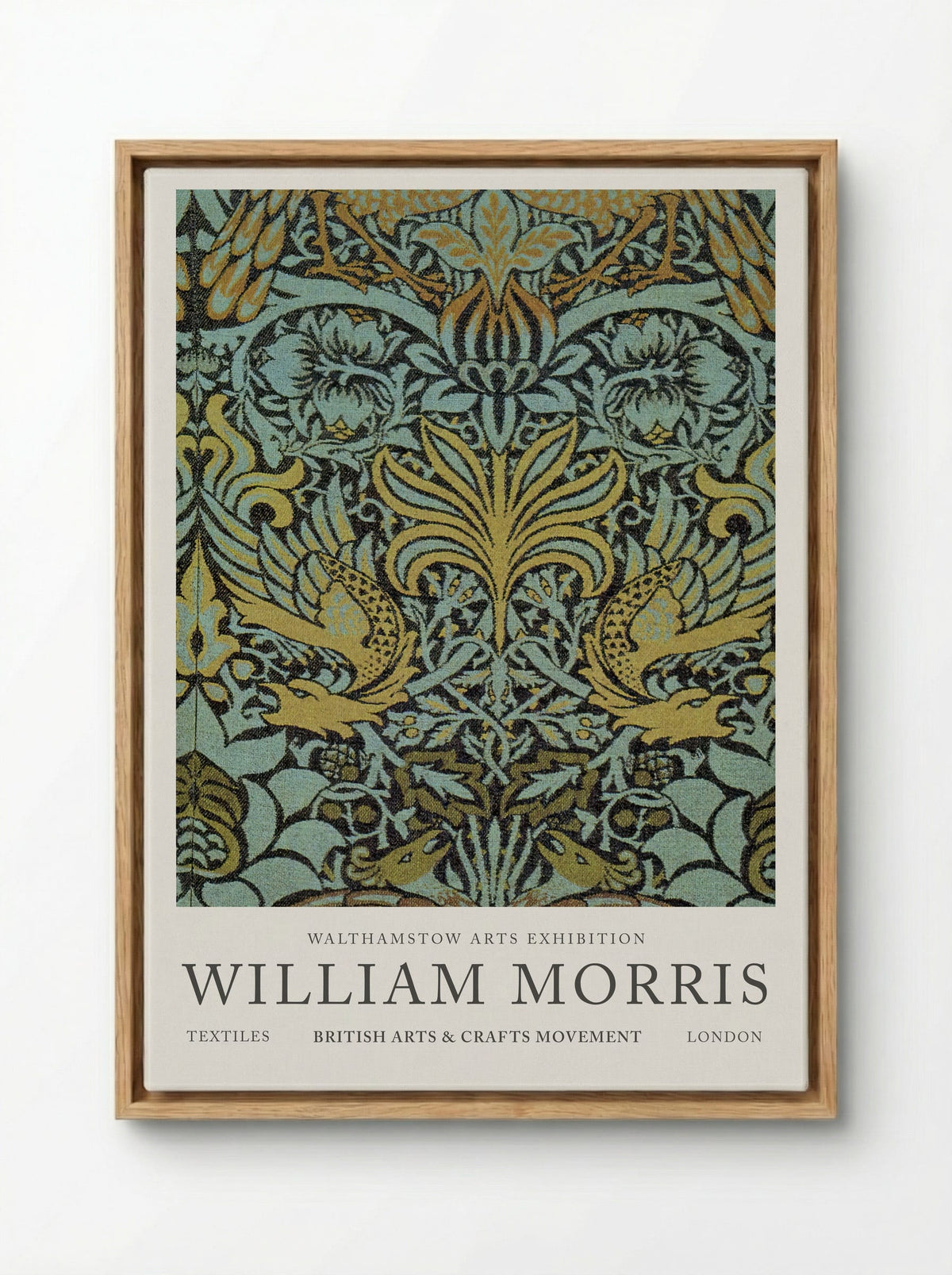 Peacock and Dragon Woven Wool Furnishing Fabric - William Morris - Fine Art Print