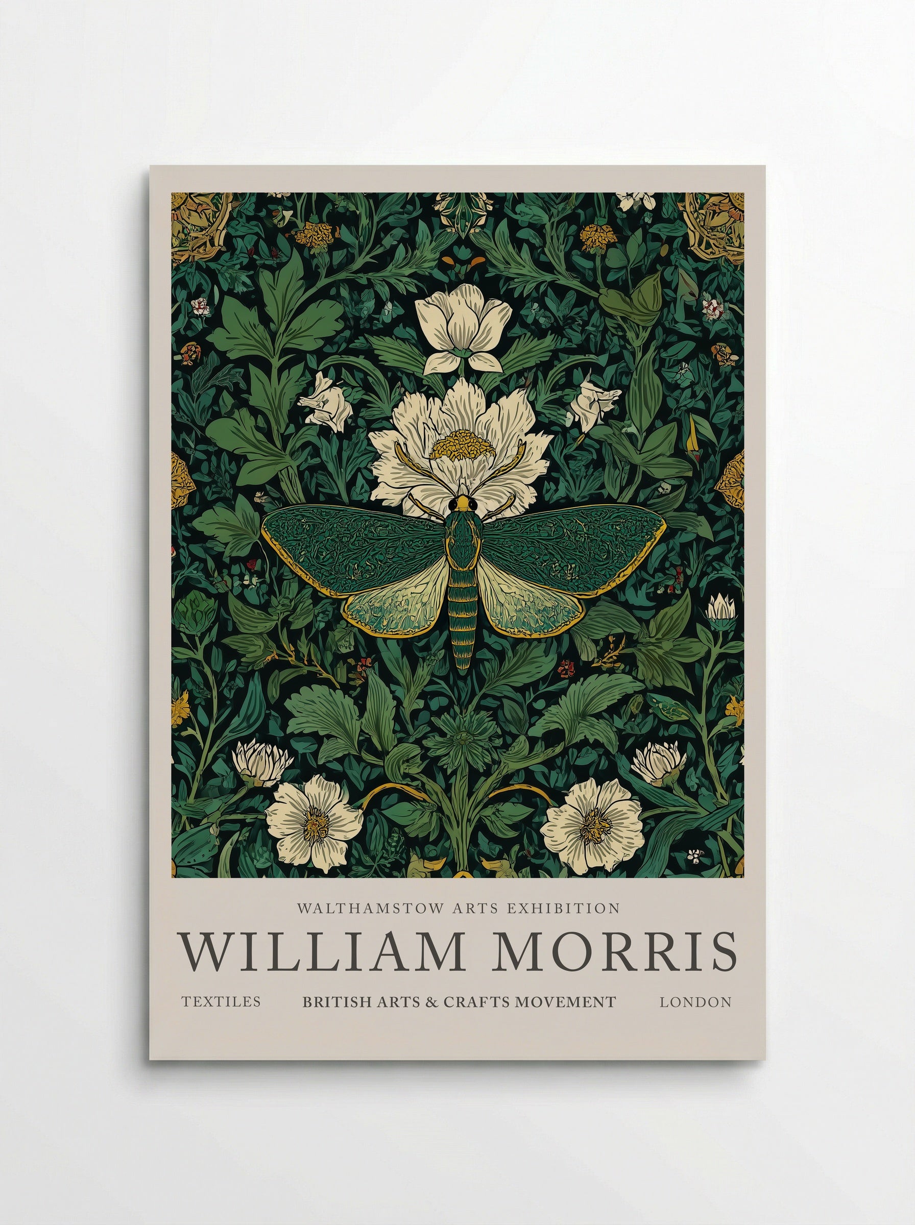 Emerald Moth Garden - William Morris - Poster