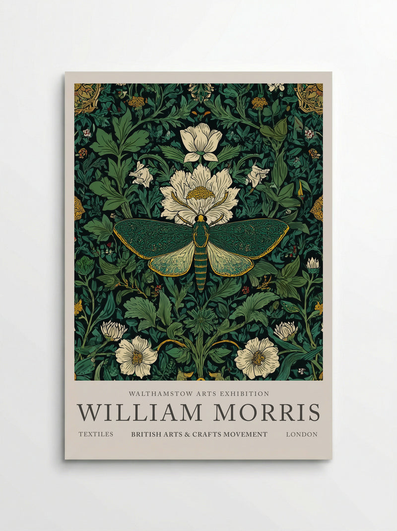 Emerald Moth Garden - William Morris - Poster