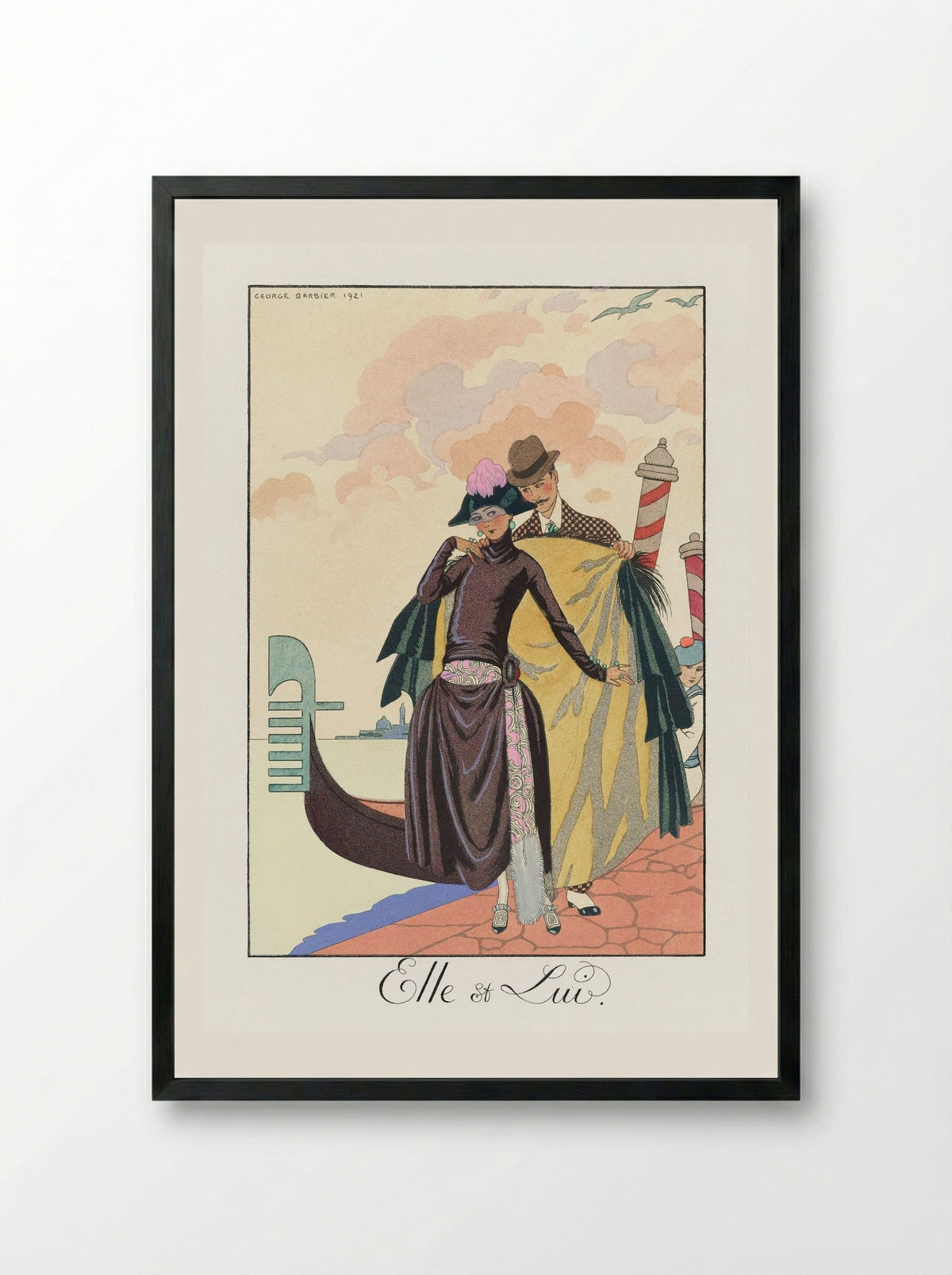 Elle et Lui - George Barbier - Framed Print Black