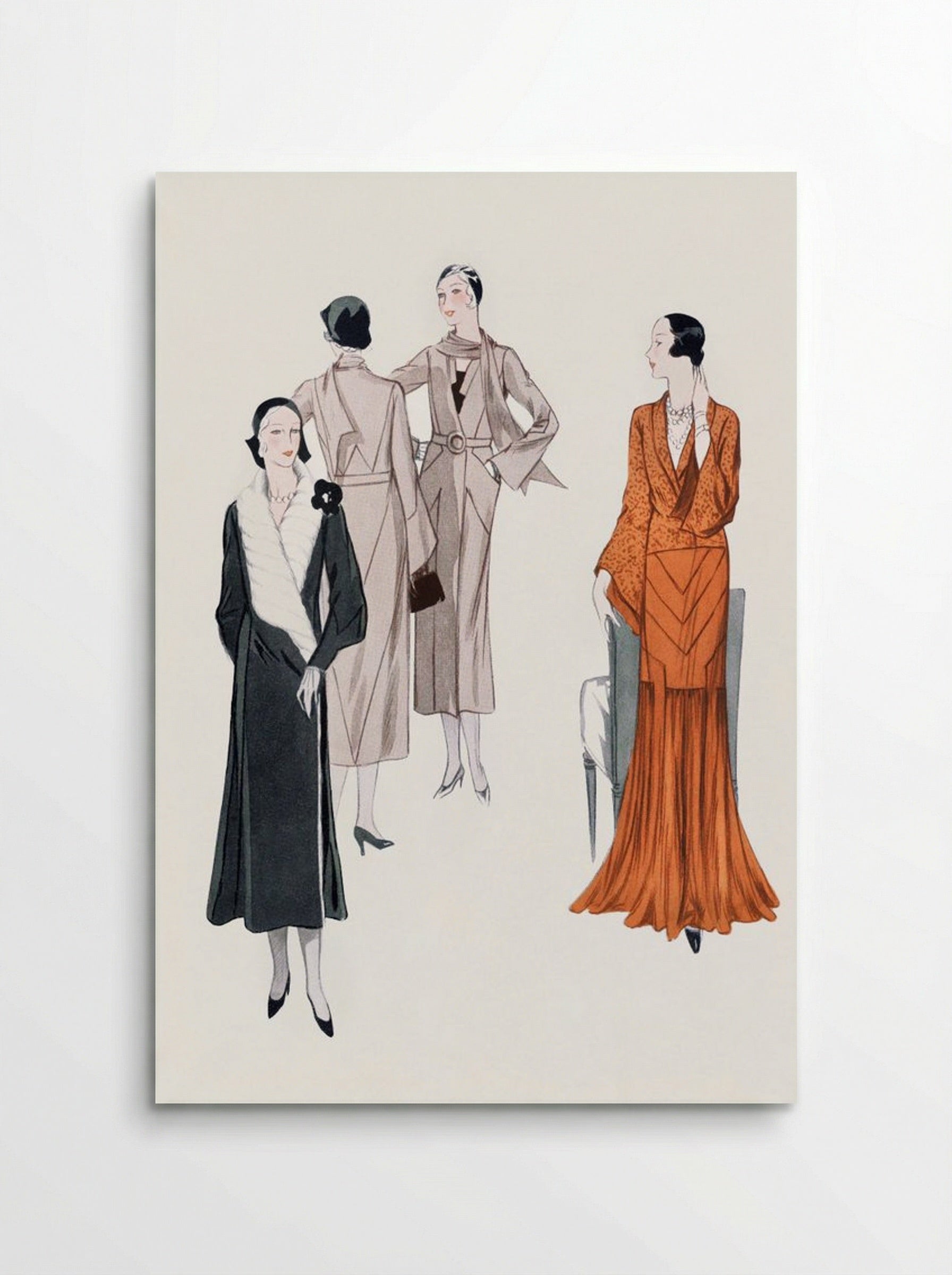 Dresses with Shawl Collars - Paul Brion - Poster