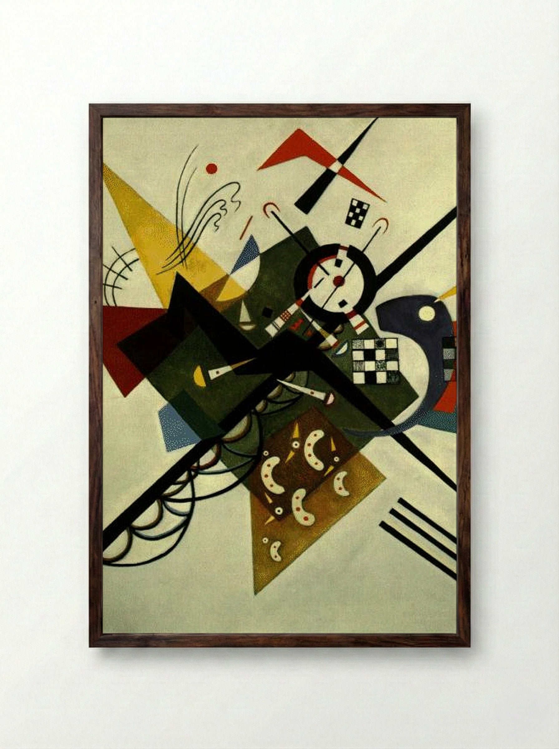 On White II - Wassily Kandinsky - Framed Print Dark Wood