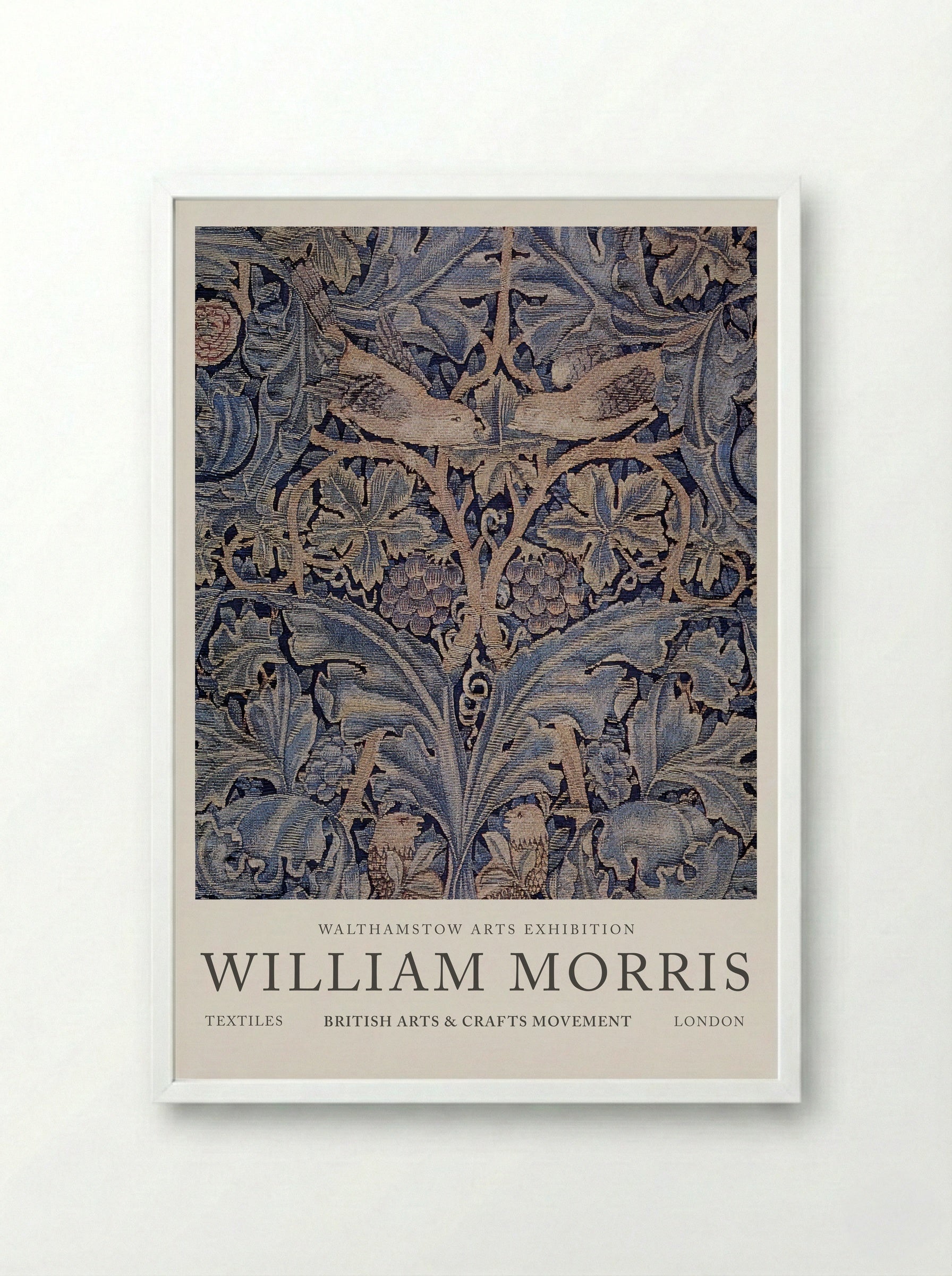 Cabbage and Vine Tapestry - William Morris - Framed Print White