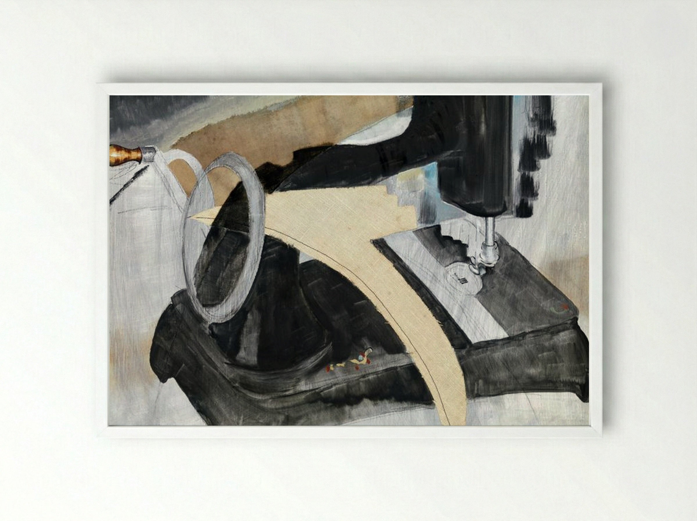 Dove's Hand Sewing Machine - Arthur Dove - Framed Print White