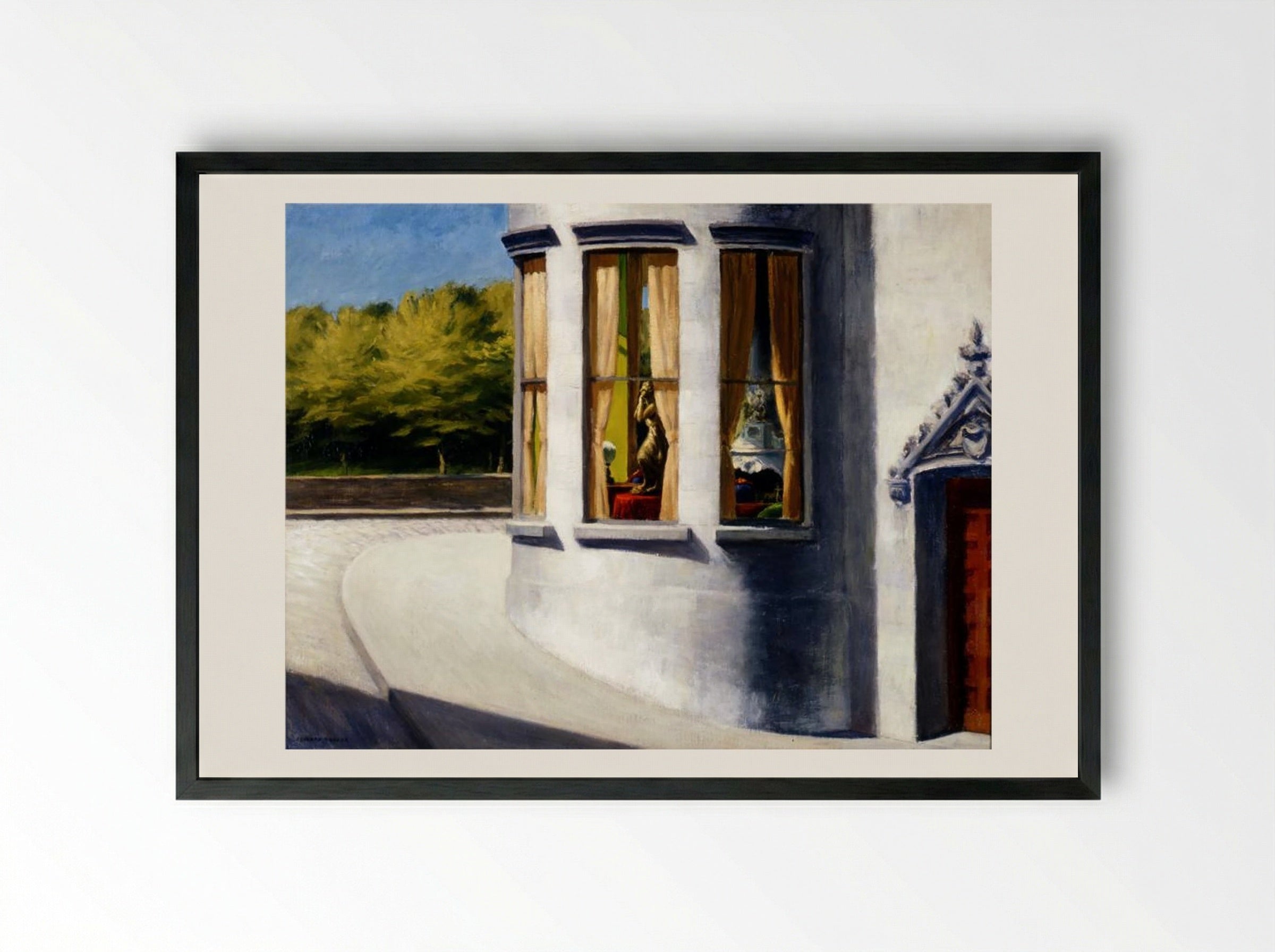 August in the City - Edward Hopper - Framed Print Black