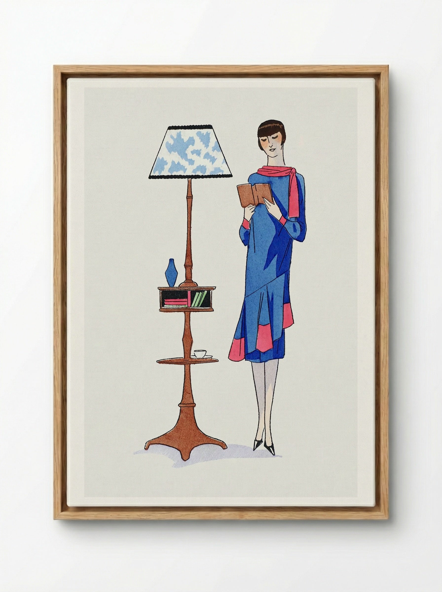 Afternoon Dress Topped with Pink Crepe - Gustav Beer - Framed Canvas Wood