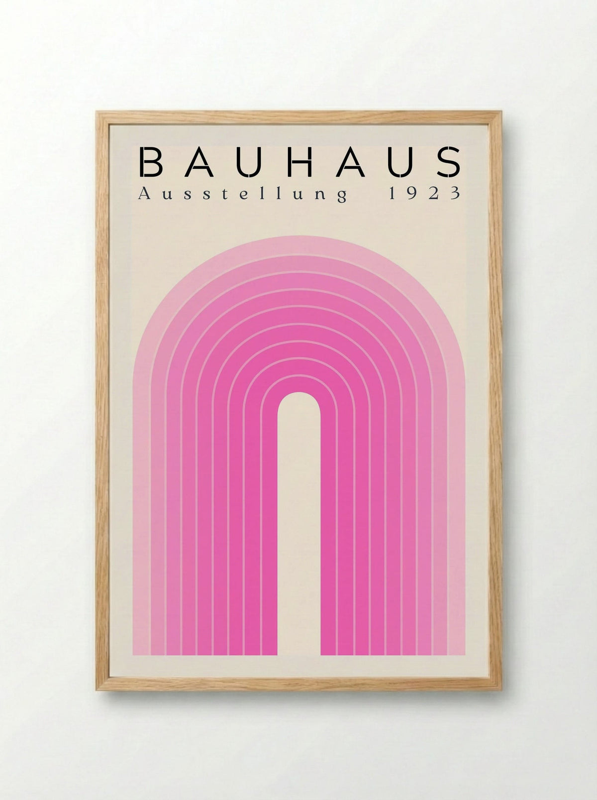 Bauhaus Pink Arch – 1923 Exhibition Poster - Framed Print Wood