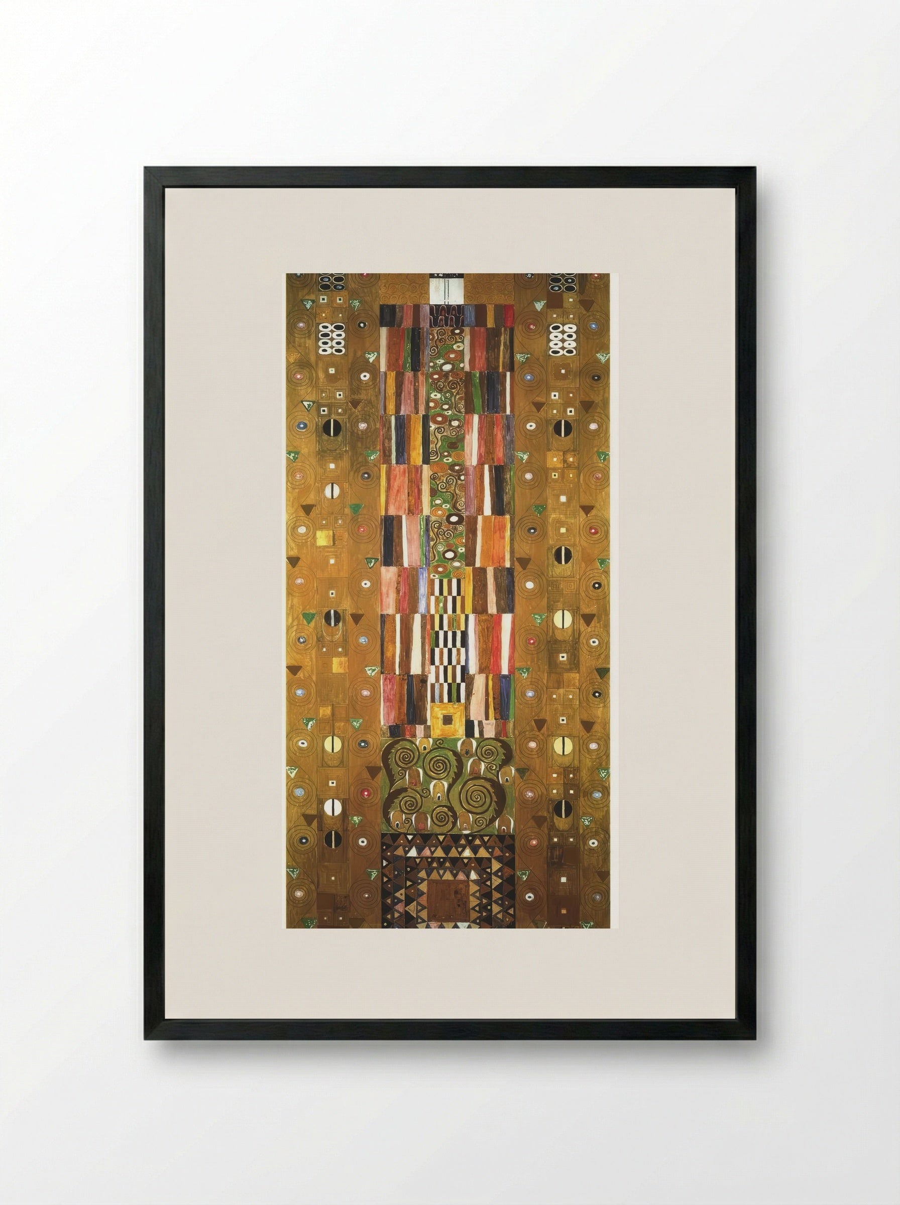 Design for the Stoclet Frieze: The Knight - Gustav Klimt - Framed Print Black