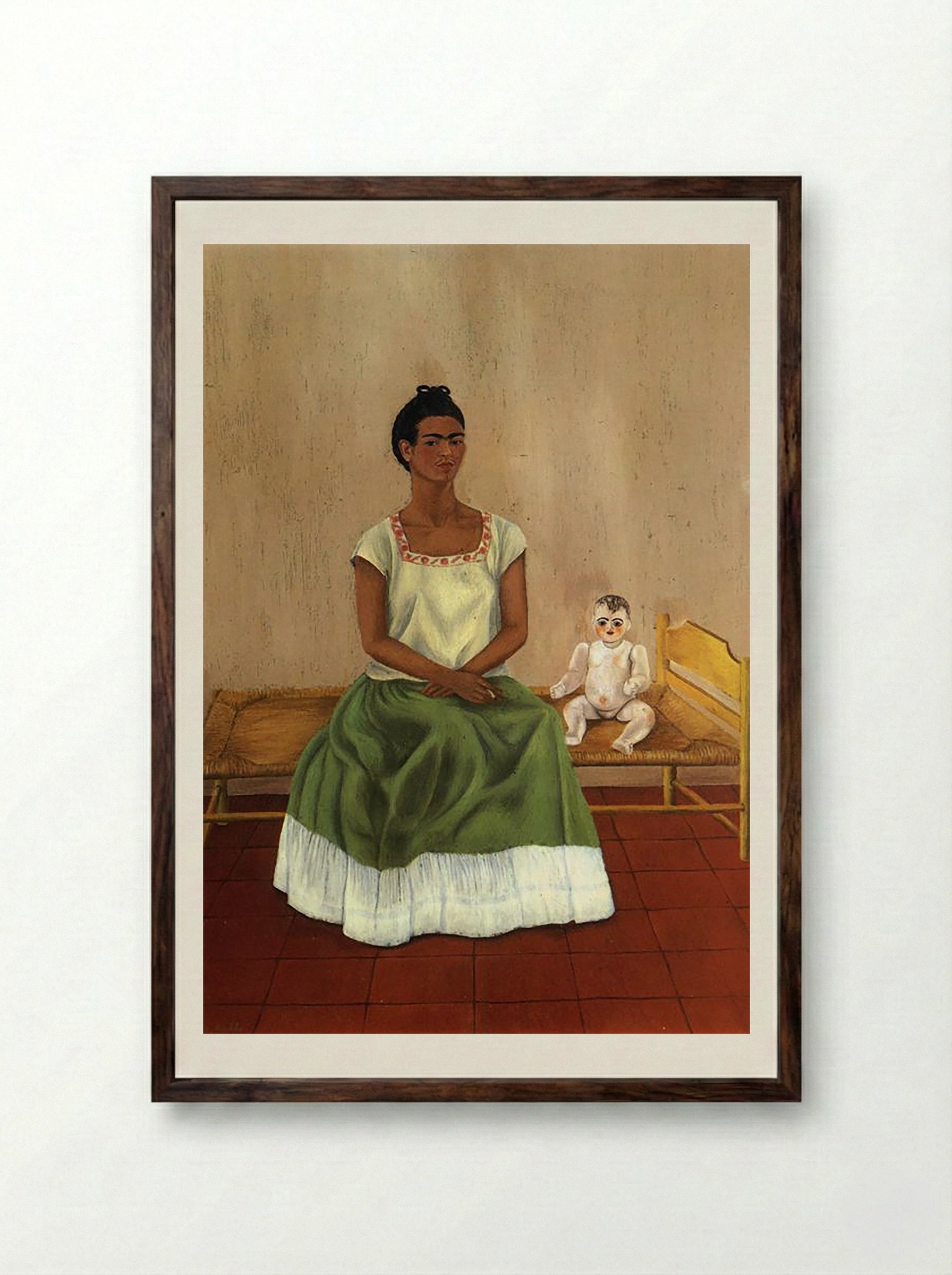 Me and My Doll - Frida Kahlo - Framed Print Dark Wood