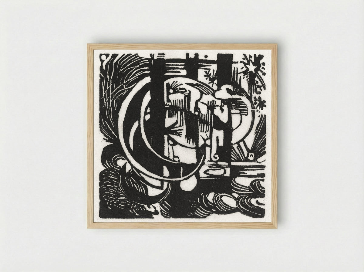 Lizards - Franz Marc - Framed Print Wood