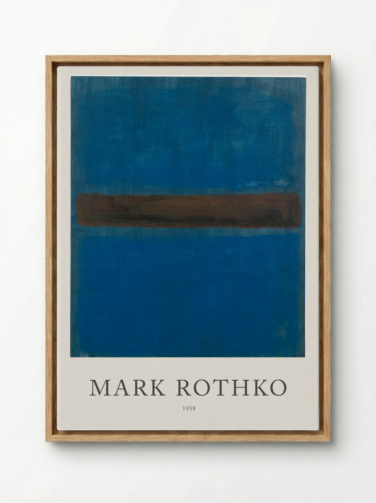 Untitled (Blue, Brown, Blue) - Mark Rothko - Framed Canvas Wood