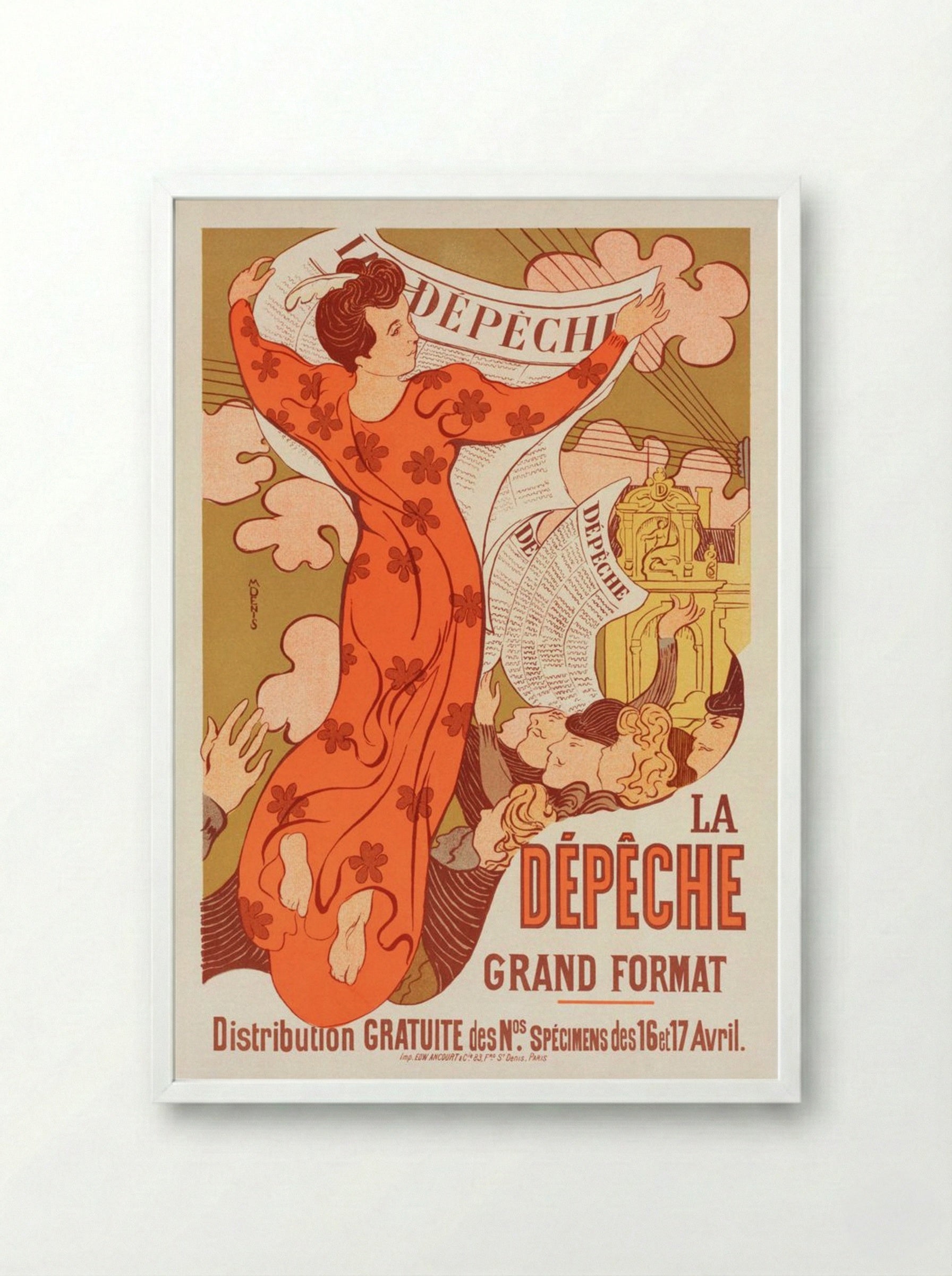 Poster for La Dépêche de Toulouse - Maurice Denis - Framed Print White