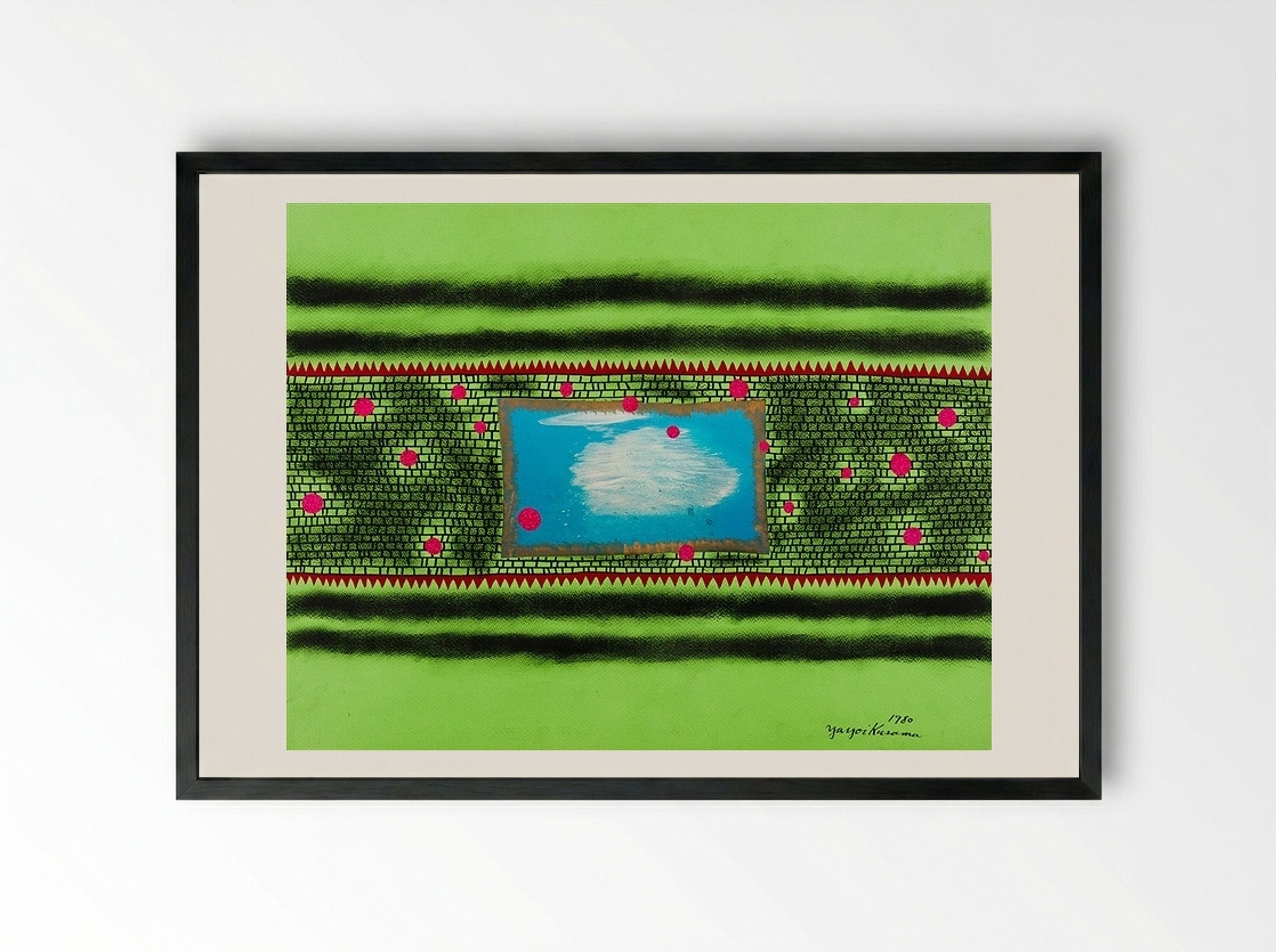 Traveling Water - Yayoi Kusama - Framed Print Black