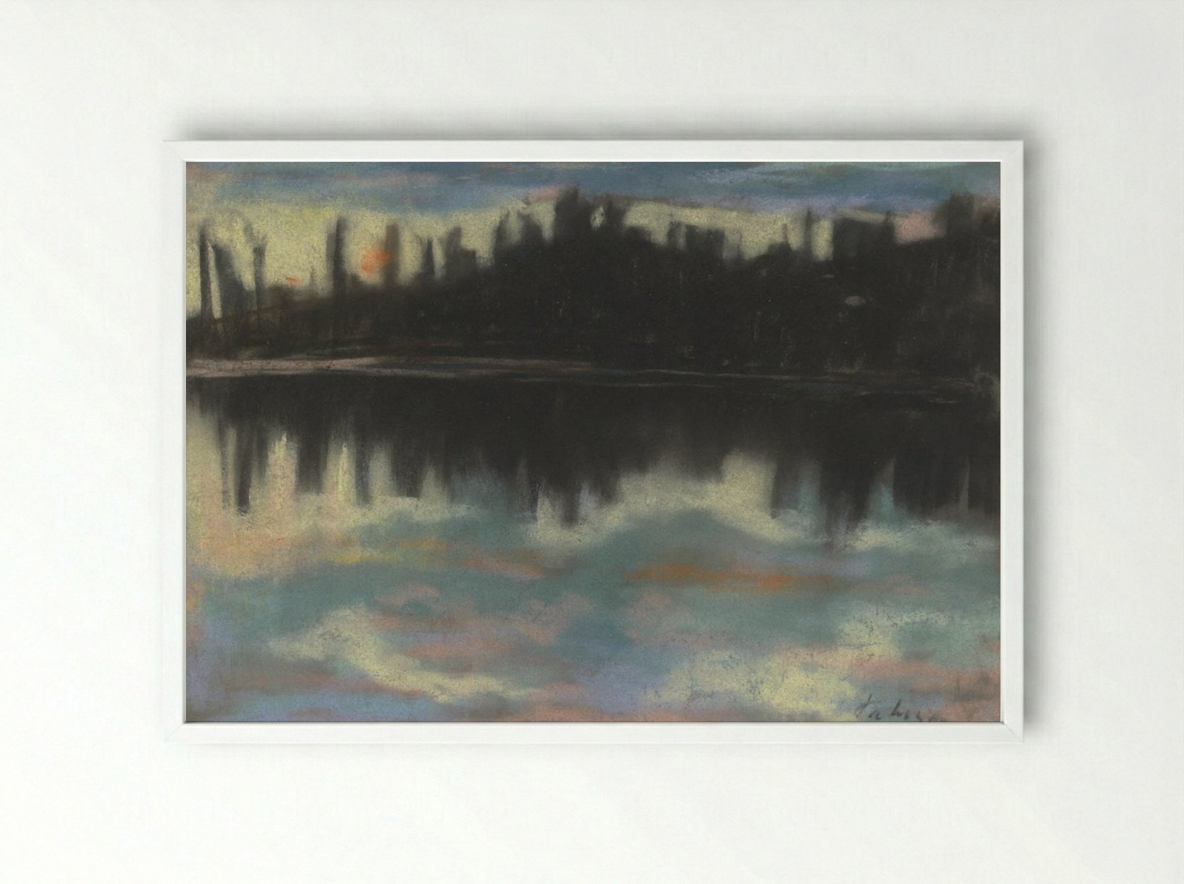 Dark Riverbank - Zolo Palugyay - Framed Print White