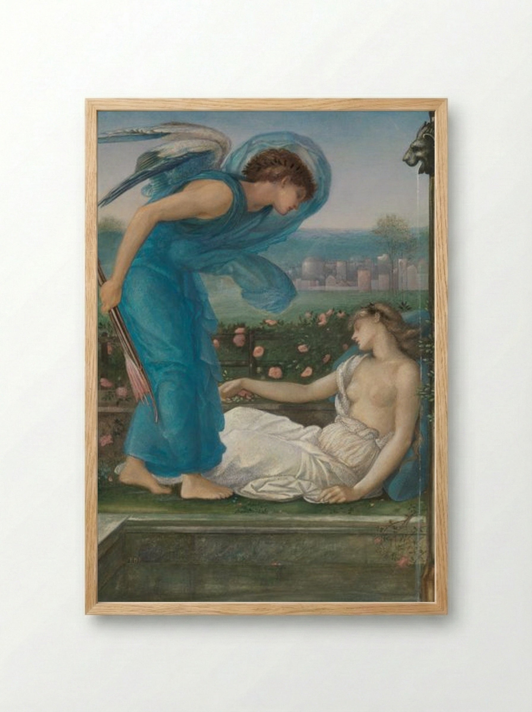 Cupid and Psyche - Edward Burne-Jones - Framed Print Wood