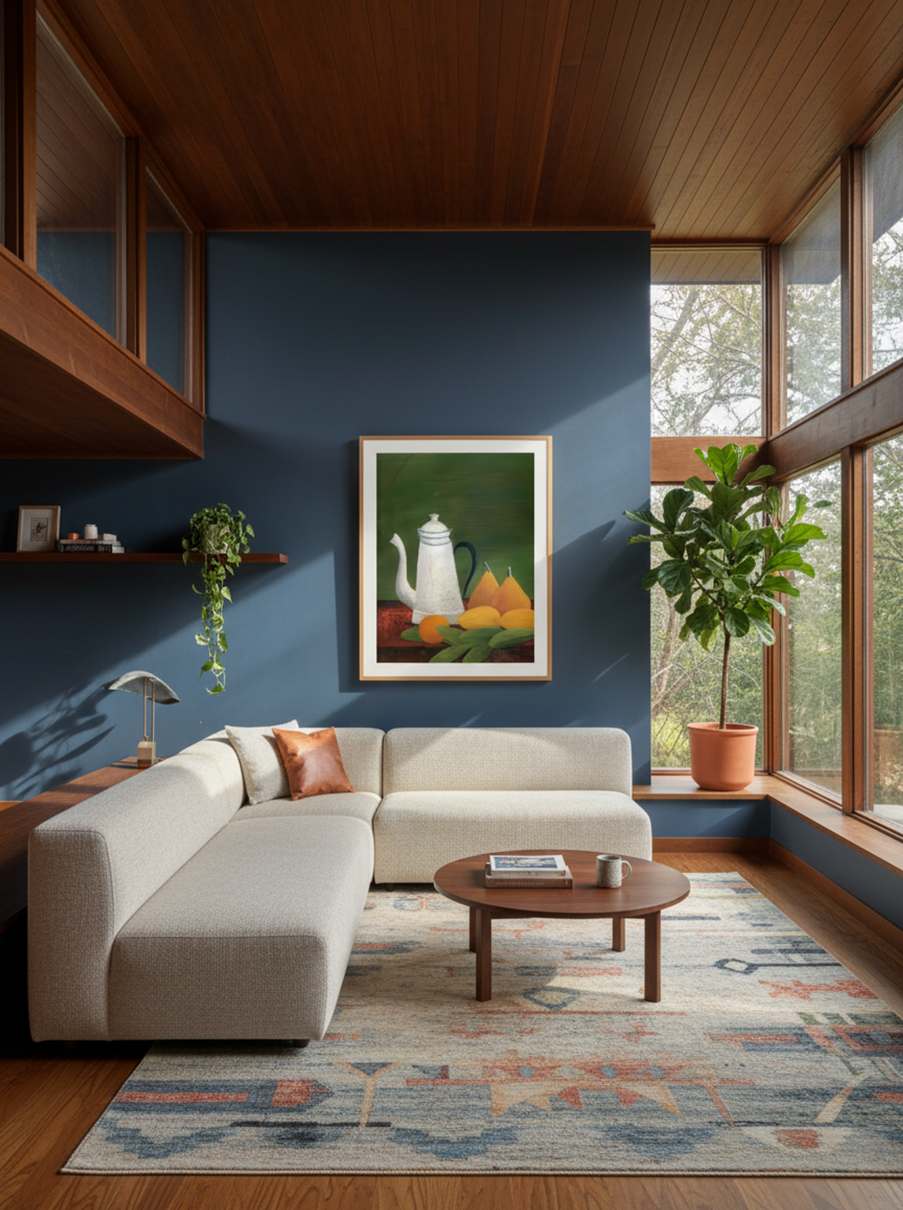 Still Life with Teapot and Fruit by Henri Rousseau – Naïve Art Kitchen Wall Print - Lifestyle