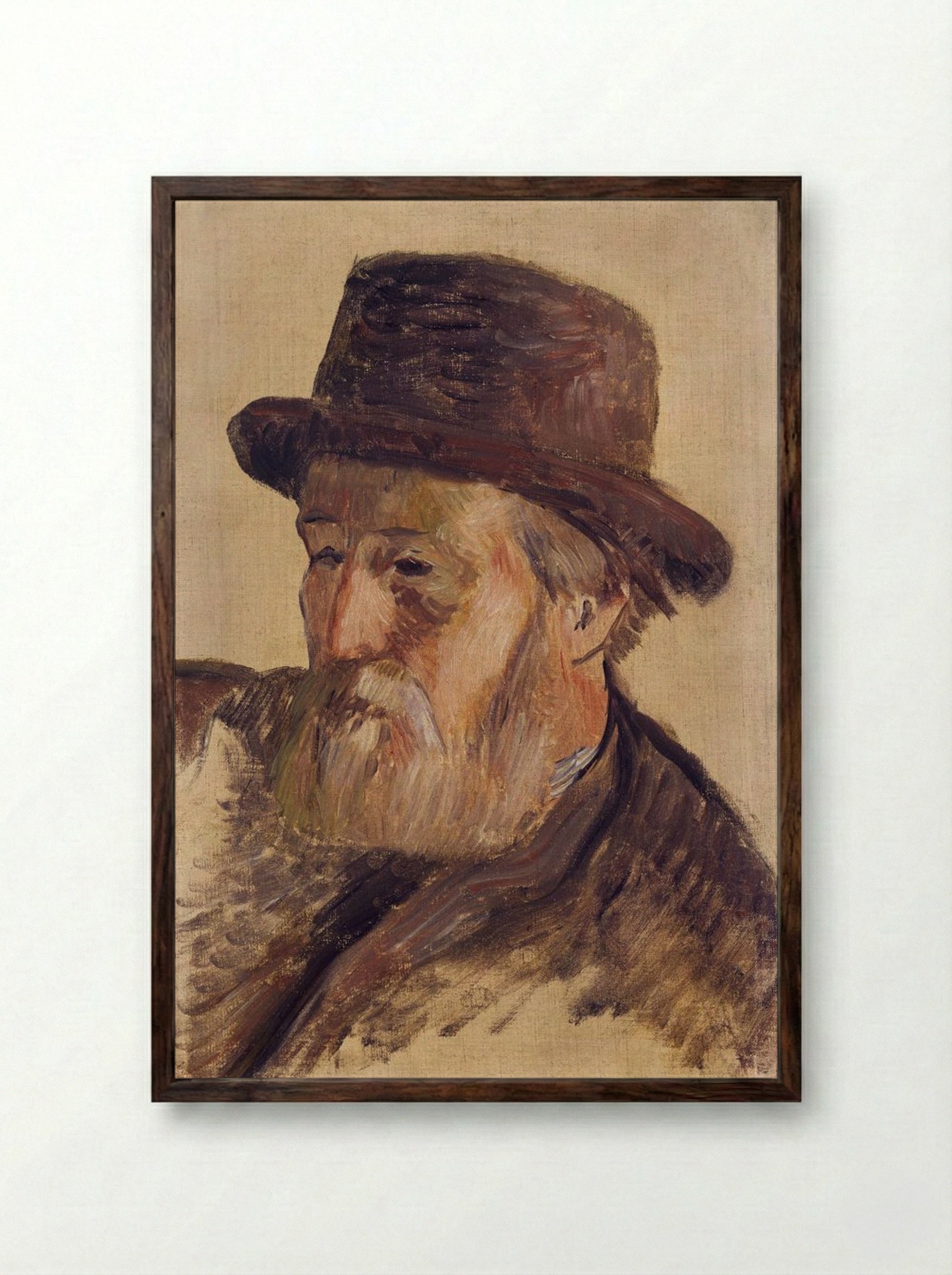 Portrait of a Man - Paul Gauguin - Framed Print Dark Wood