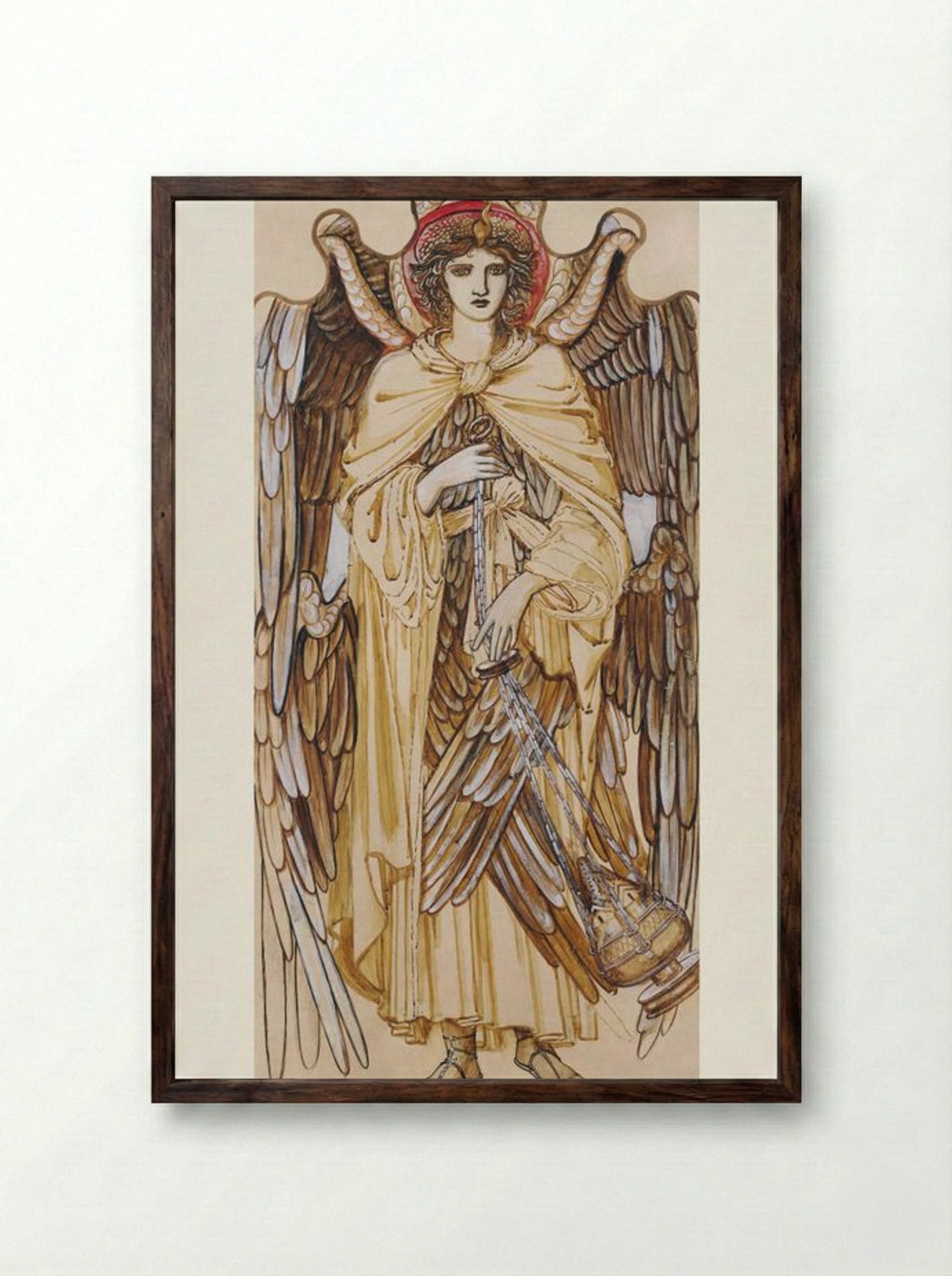 The Angels of the Hierarchy - Seraphim - Edward Burne-Jones - Framed Print Dark Wood