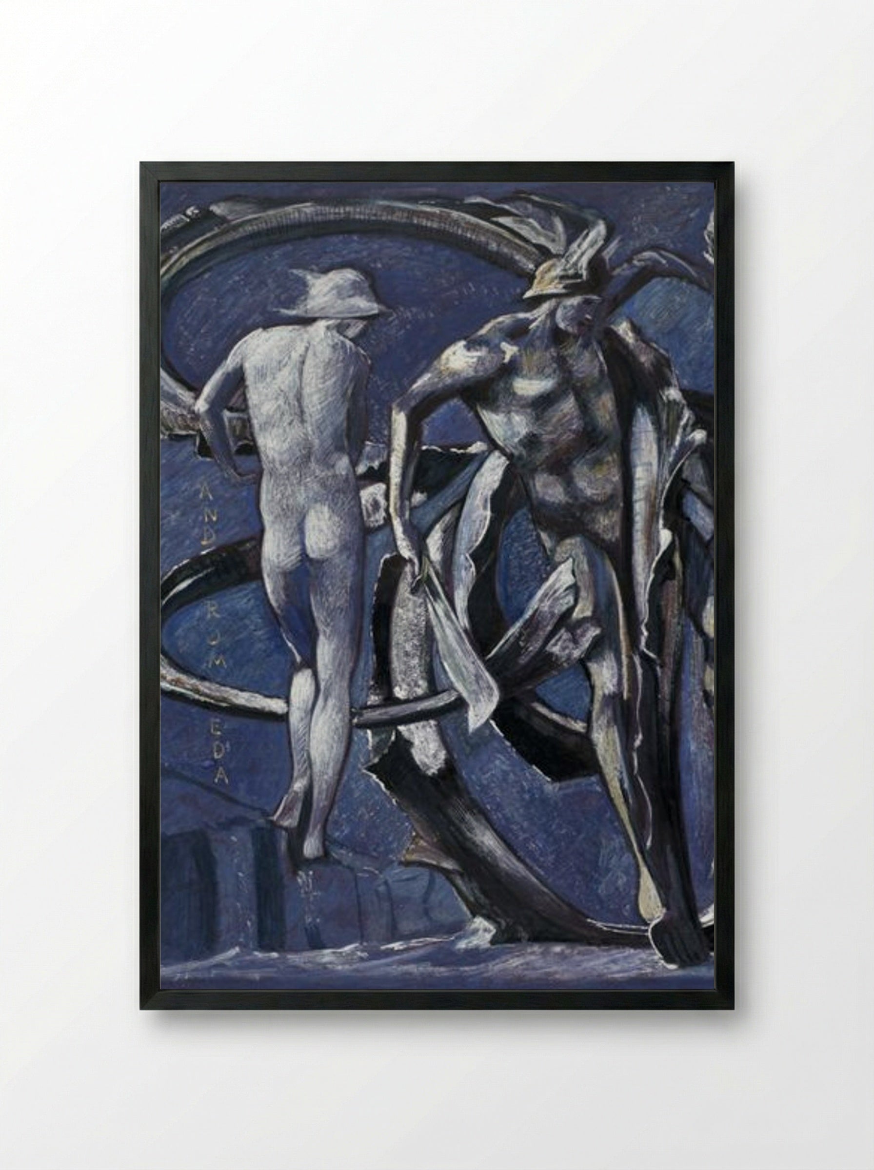 Study for 'Perseus and Andromeda: The Doom Fulfilled' - Edward Burne-Jones - Framed Print Black