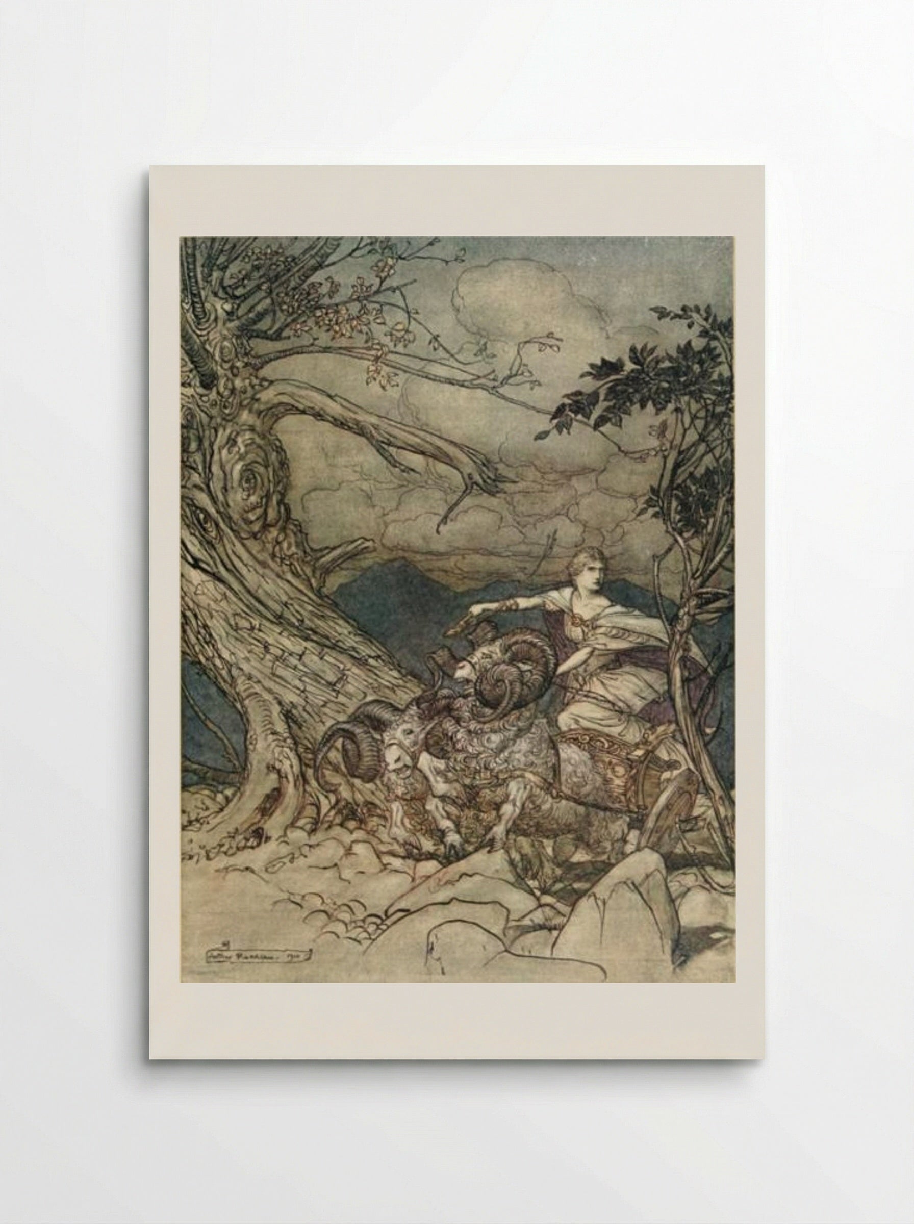 Fricka approaches in anger - Arthur Rackham - Poster