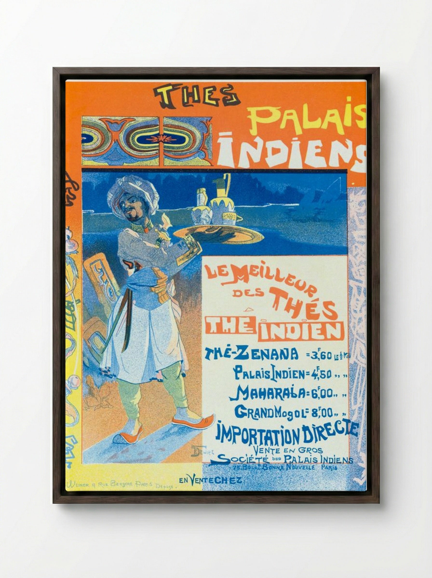 Thés du Palais Indien - Georges de Feure - Framed Canvas Dark Wood