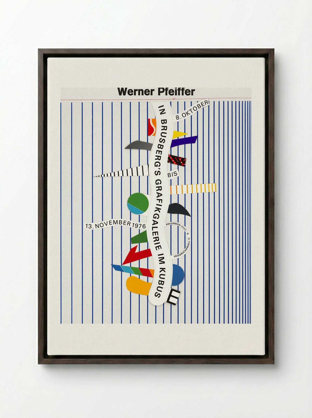 Exhibition in Brusberg's Grafikgalerie im Kubus - Werner Pfeiffer - Framed Canvas Dark Wood