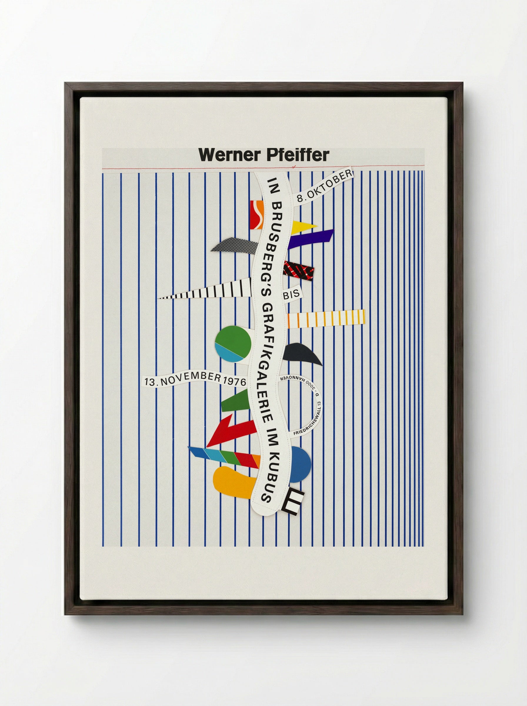 Exhibition in Brusberg's Grafikgalerie im Kubus - Werner Pfeiffer - Framed Canvas Dark Wood
