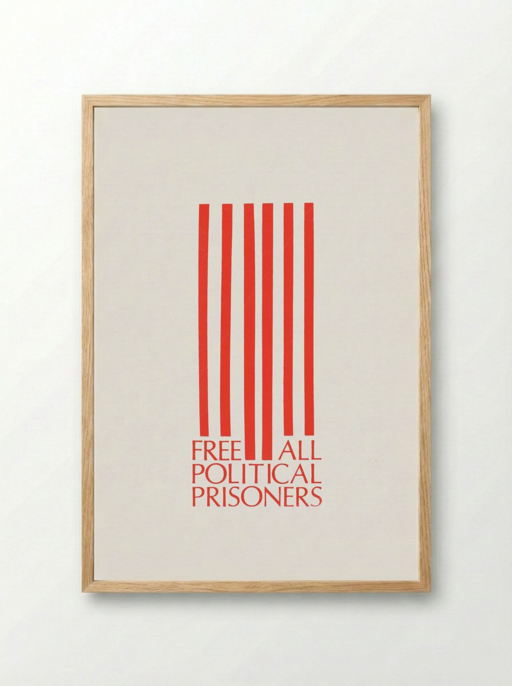Free All Political Prisoners - Fine Art Print - Framed Print Wood