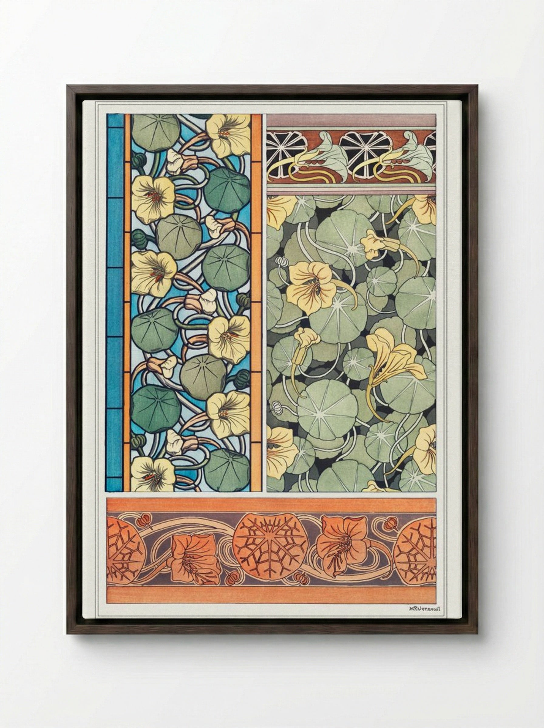 Capucine, from La Plante et ses Applications ornementales - Maurice Pillard Verneuil - Framed Canvas Dark Wood