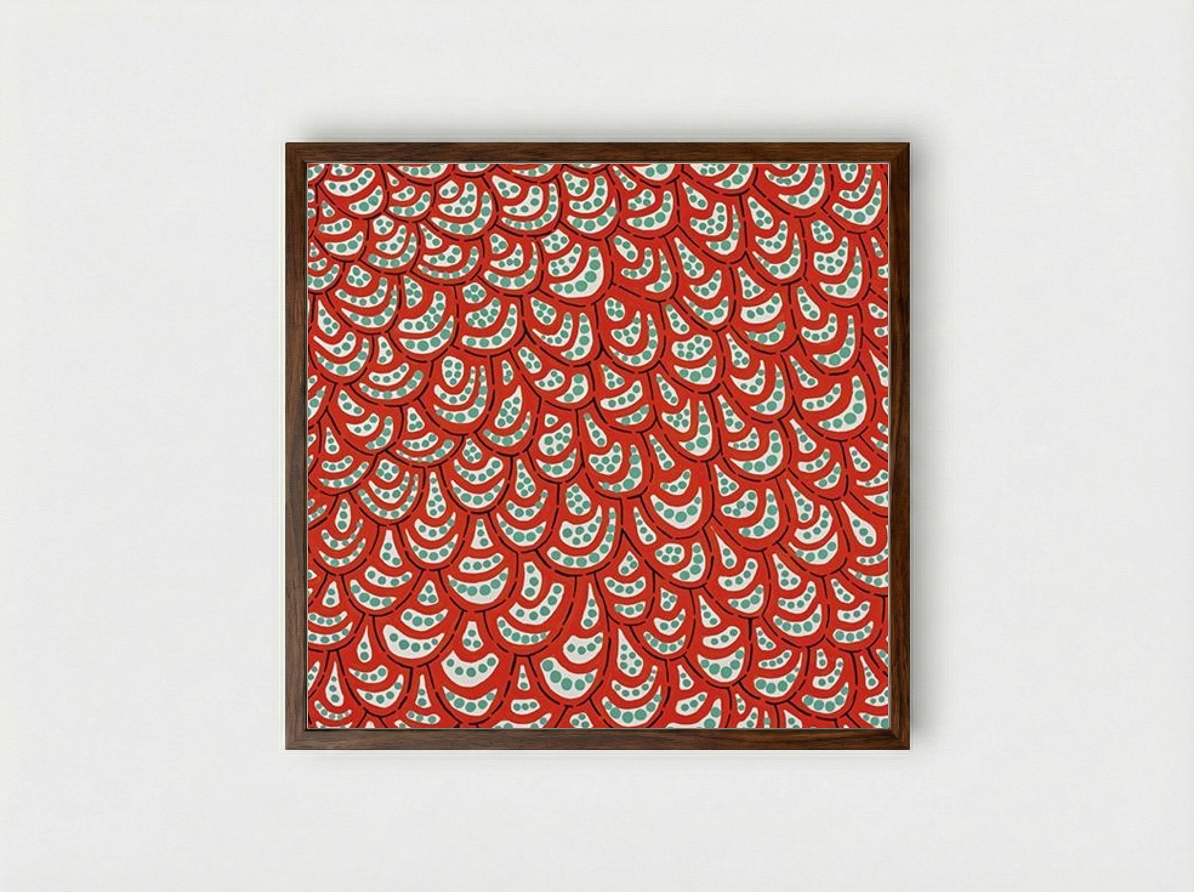 Petals - Yayoi Kusama - Framed Print Dark Wood