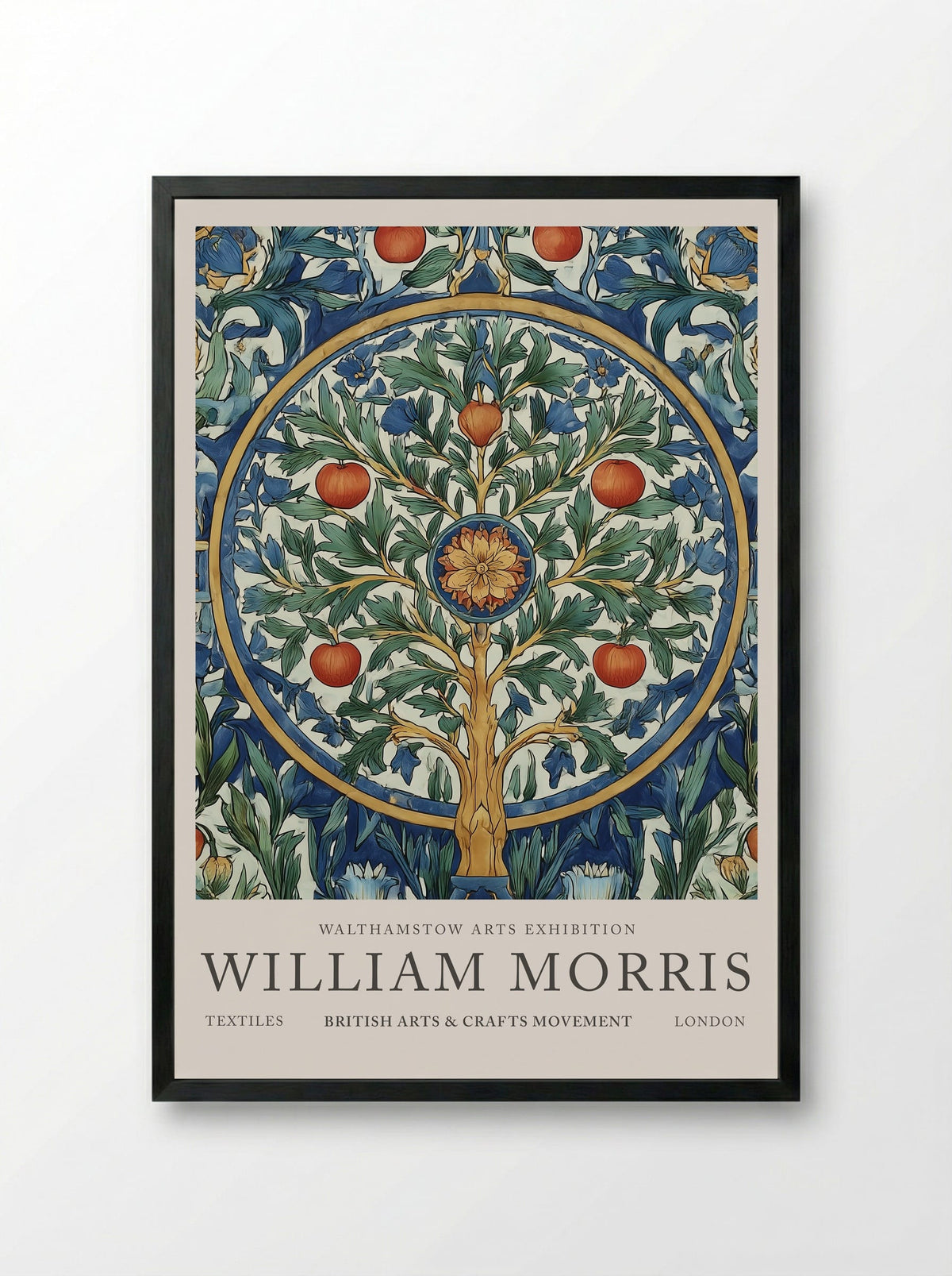 Tree of Abundance - William Morris - Framed Print Black