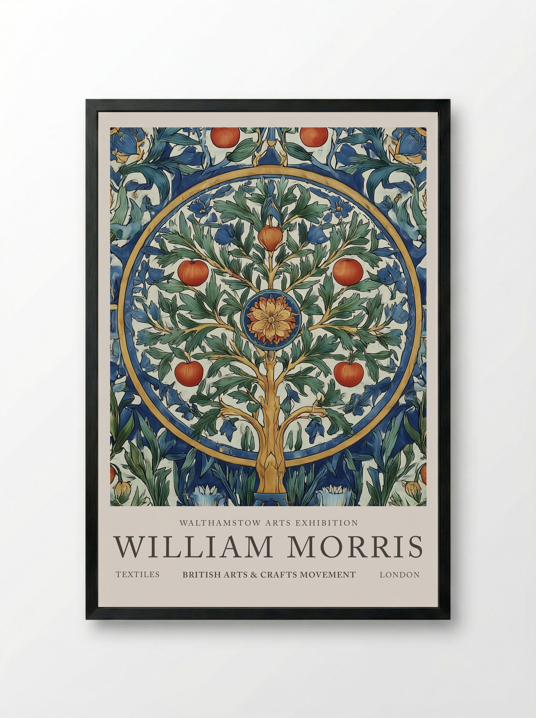 Tree of Abundance - William Morris - Framed Print Black