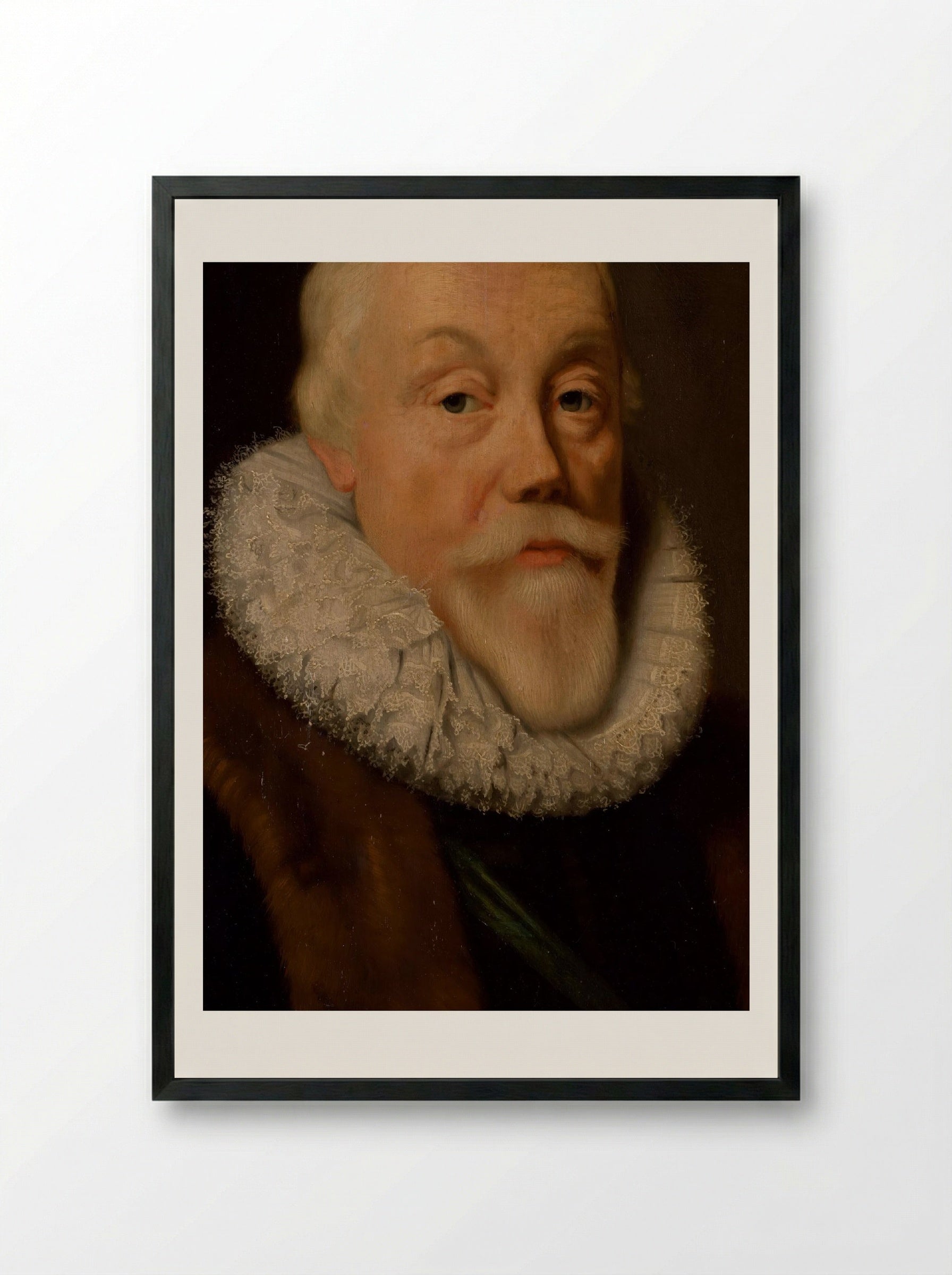 Portrait of a Nobleman, Aged 58 - Michiel Jansz. van Mierevelt - Framed Print Black