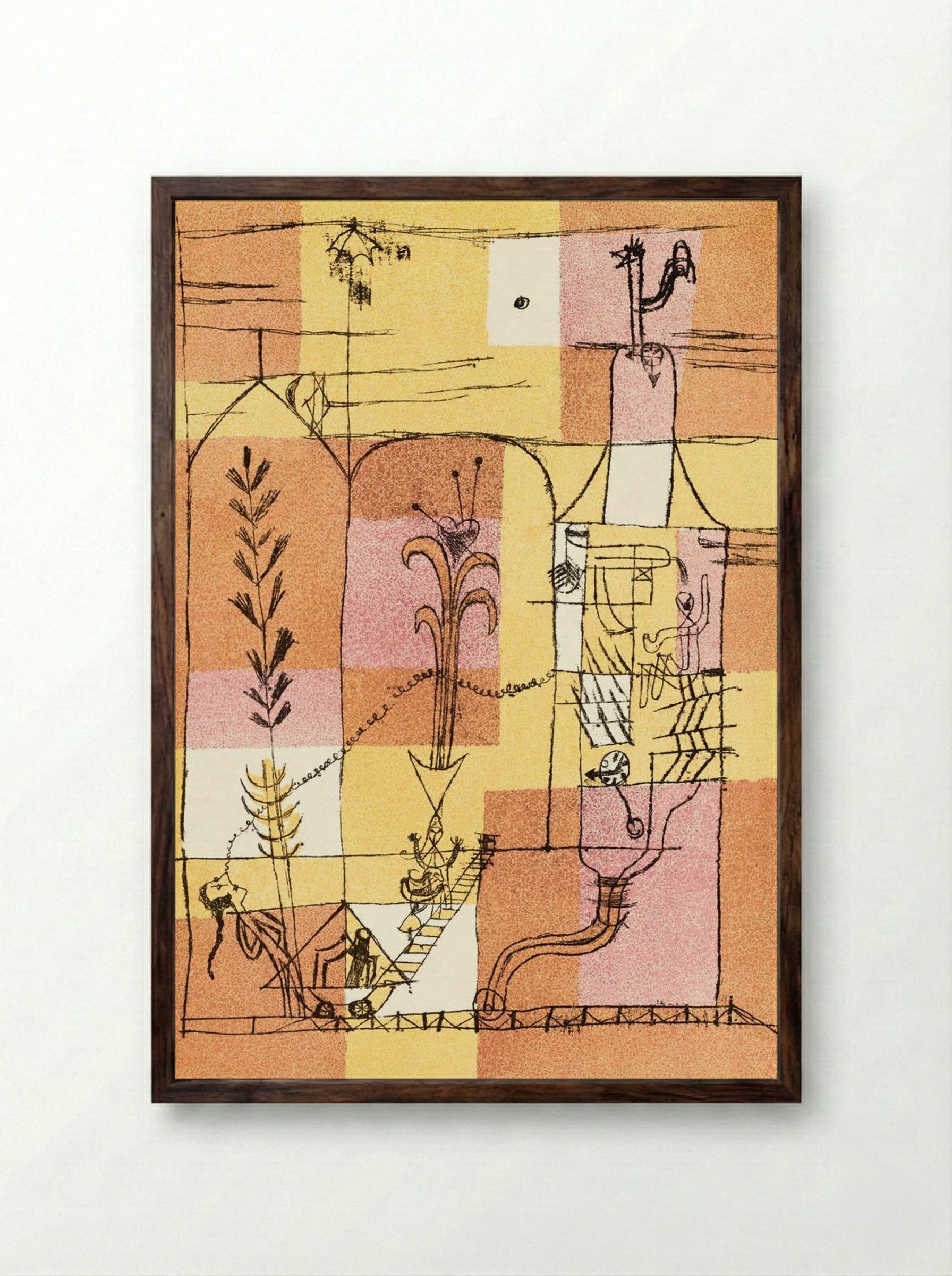In the Spirit of Hoffmann - Paul Klee - Framed Print Dark Wood