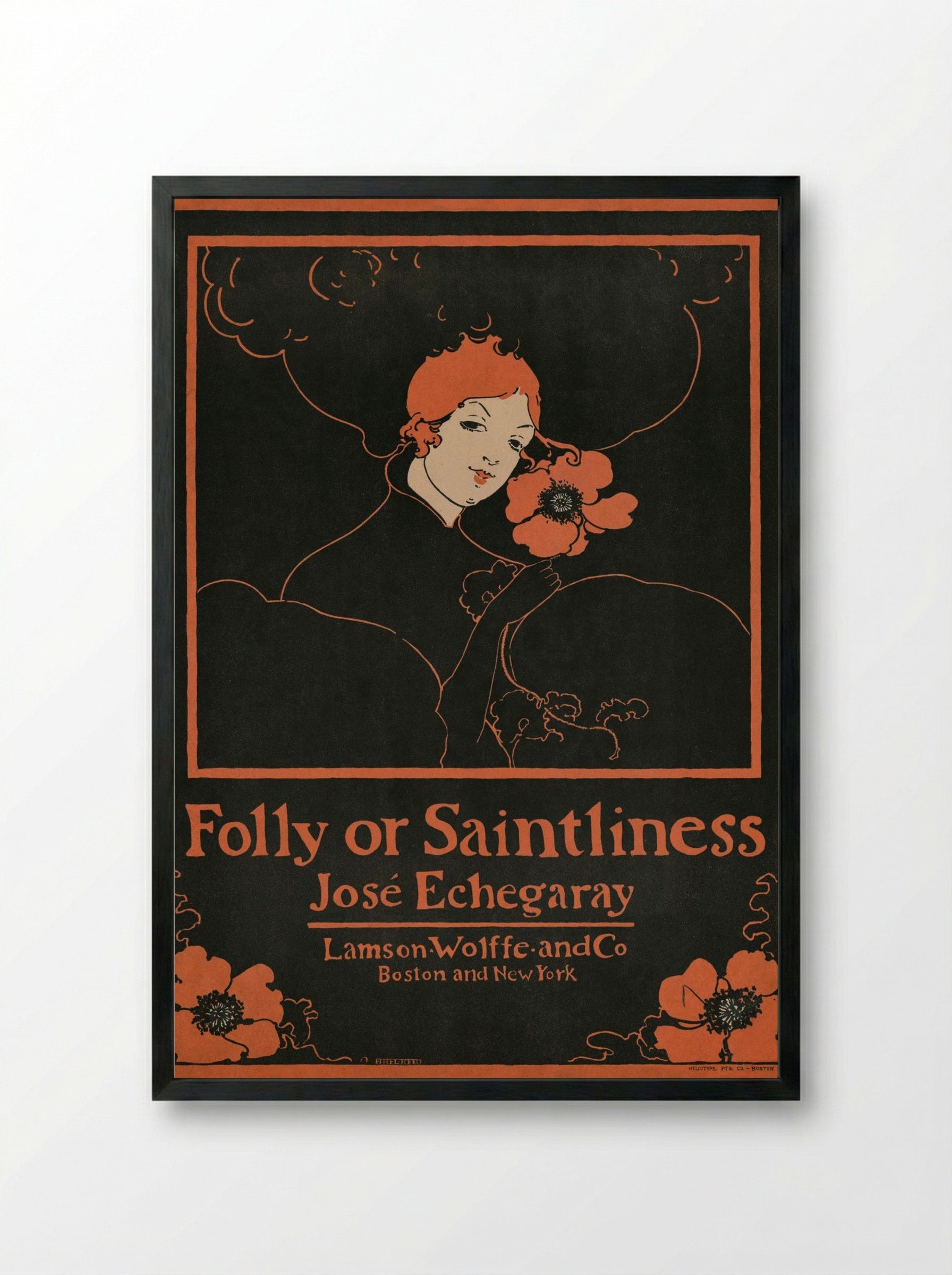 Folly or Saintliness - Ethel Reed - Framed Print Black