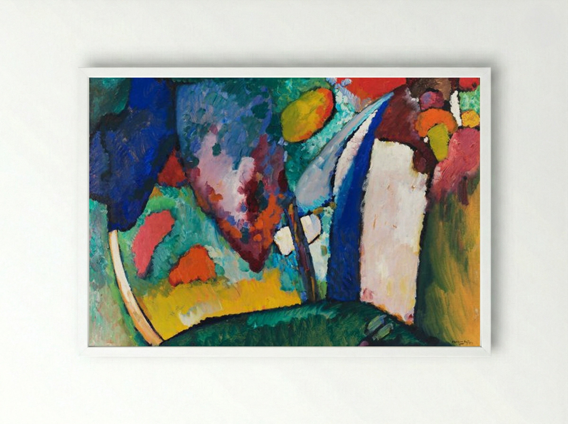 The Waterfall - Wassily Kandinsky - Framed Print White