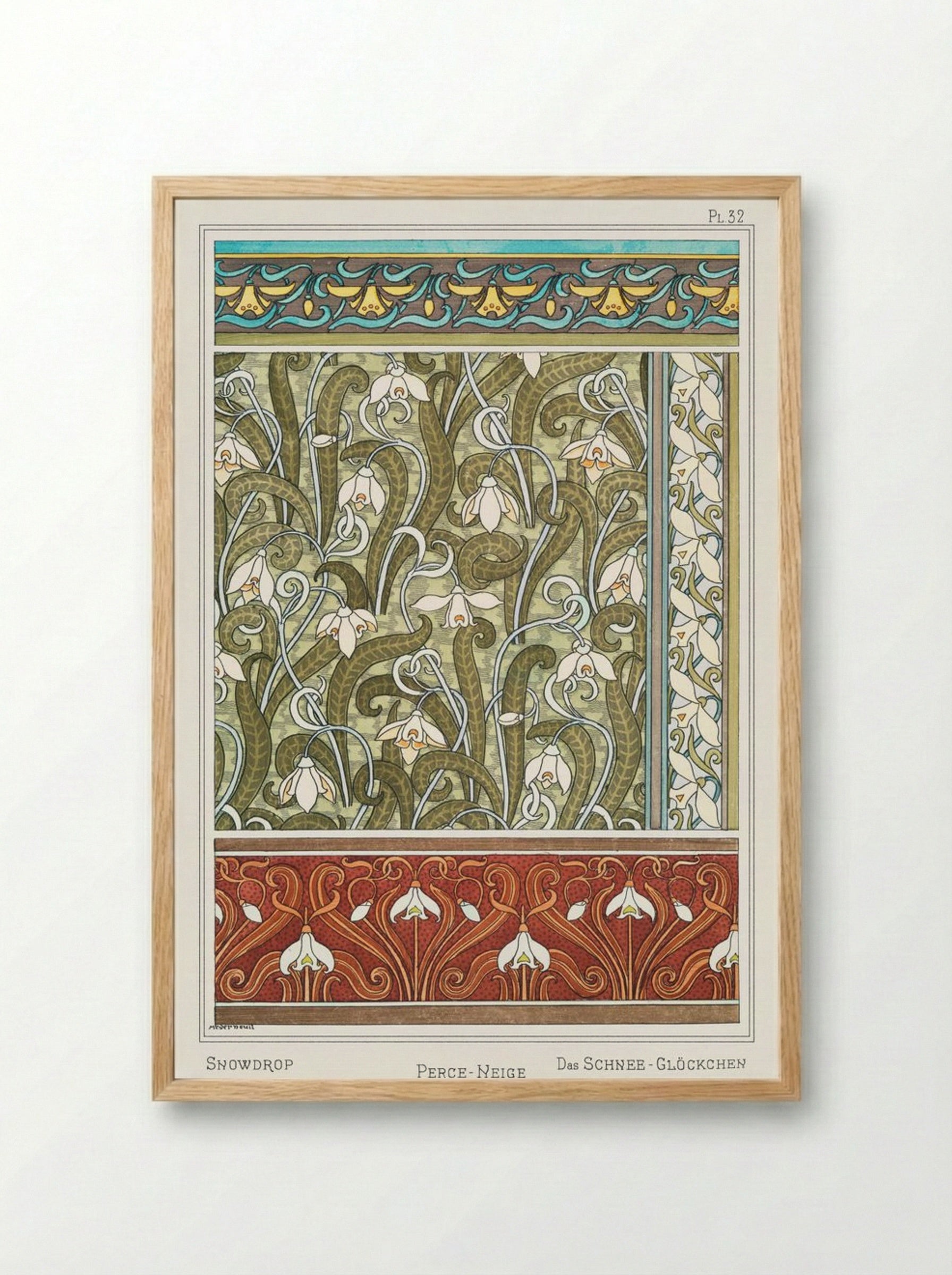 Perce-Neige (Snowdrops) from La Plante et ses Applications ornementales - Maurice Pillard Verneuil - Framed Print Wood