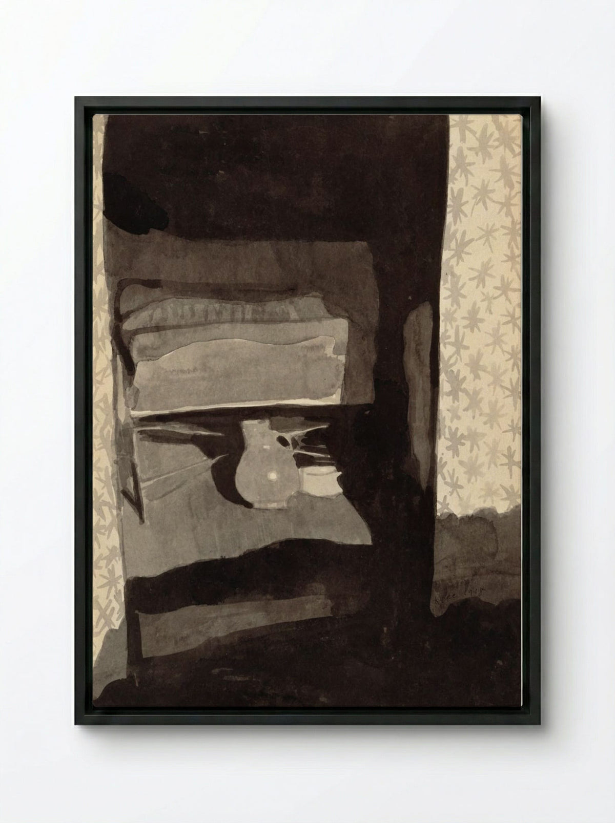 Glance into a Bedroom - Paul Klee - Framed Canvas Black