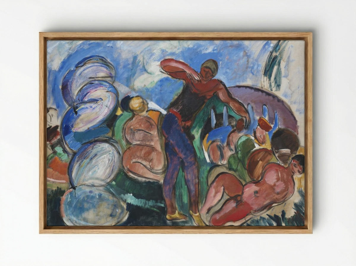 Composition with Figures - Jens Adolf Jerichau - Framed Canvas Wood