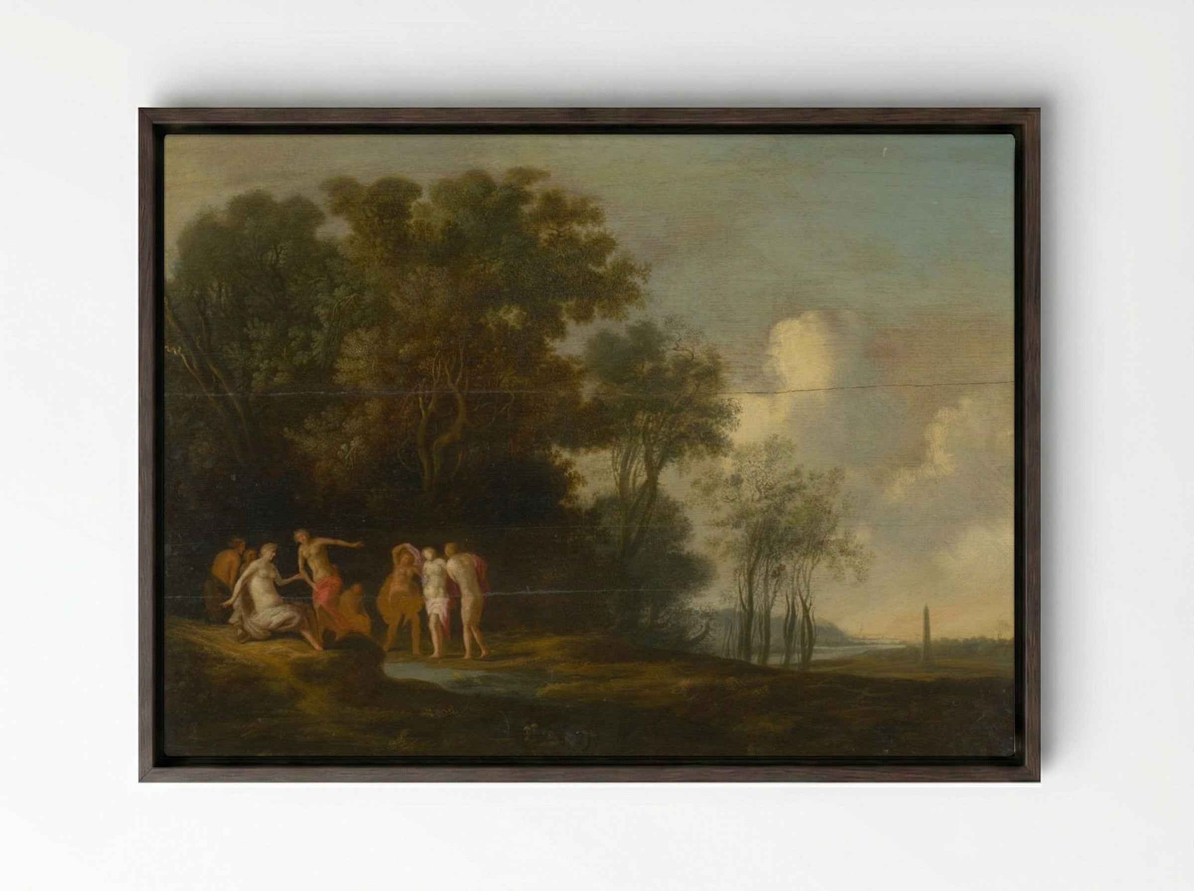 Diana and Callisto - Peter Paul Rubens - Framed Canvas Dark Wood