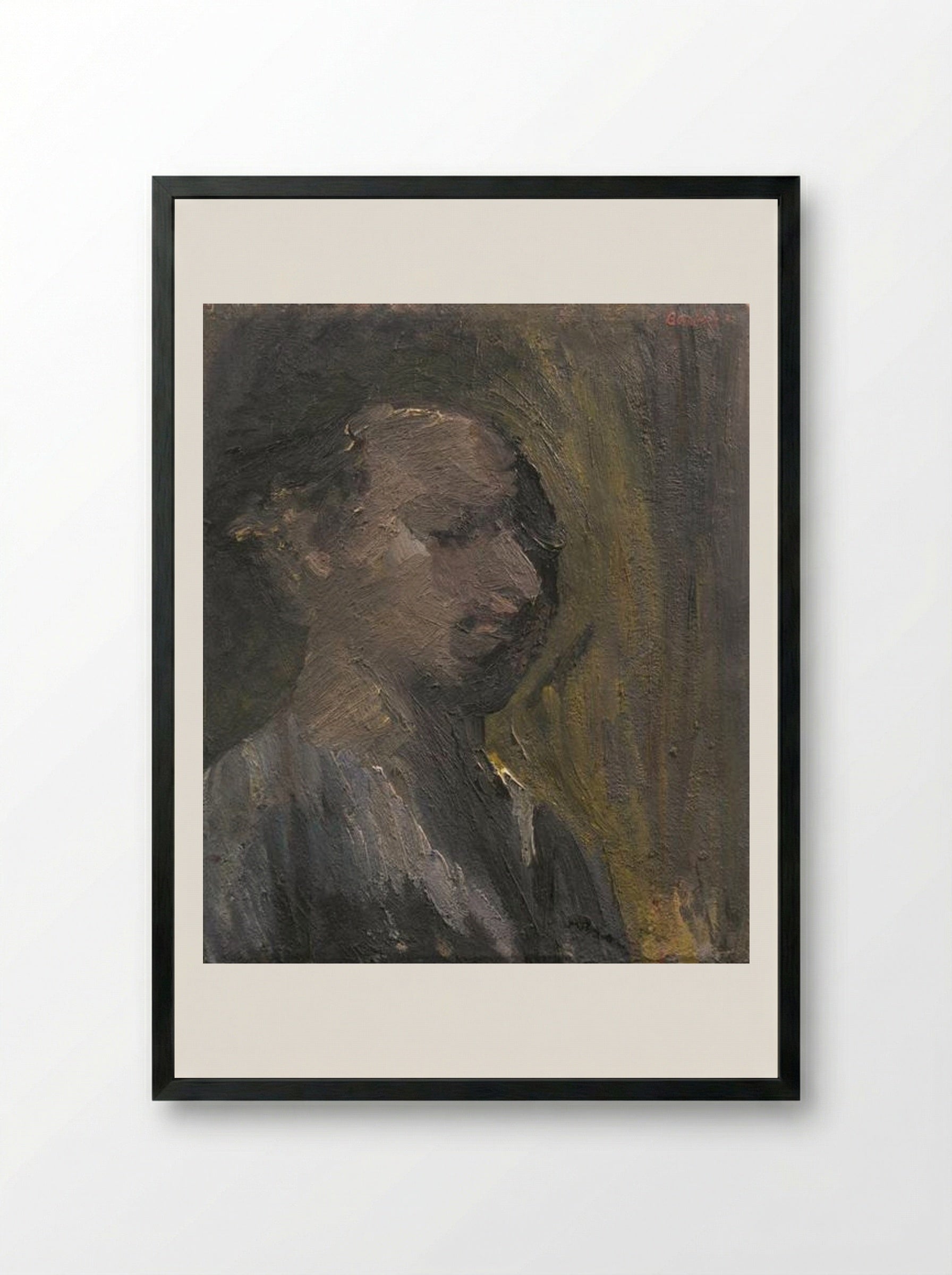 Self-Portrait (David Bomberg) - David Bomberg - Framed Print Black