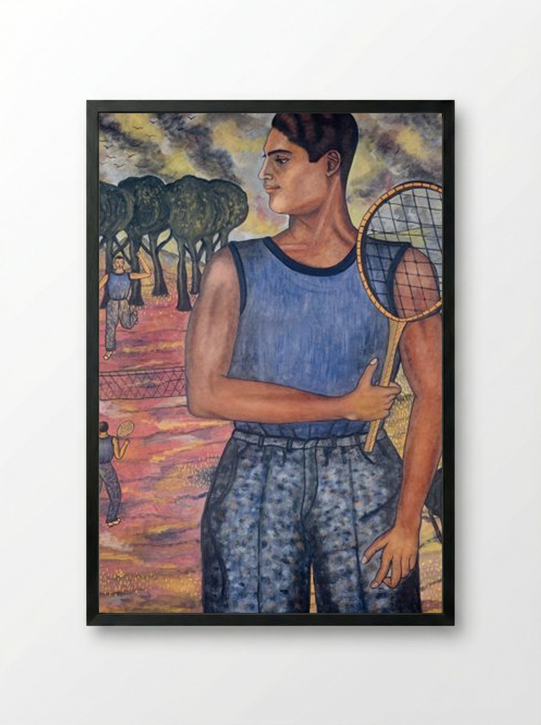 Portrait of Hugo Tilghman, The Tennis Player - Abraham A. Ángel - Framed Print Black