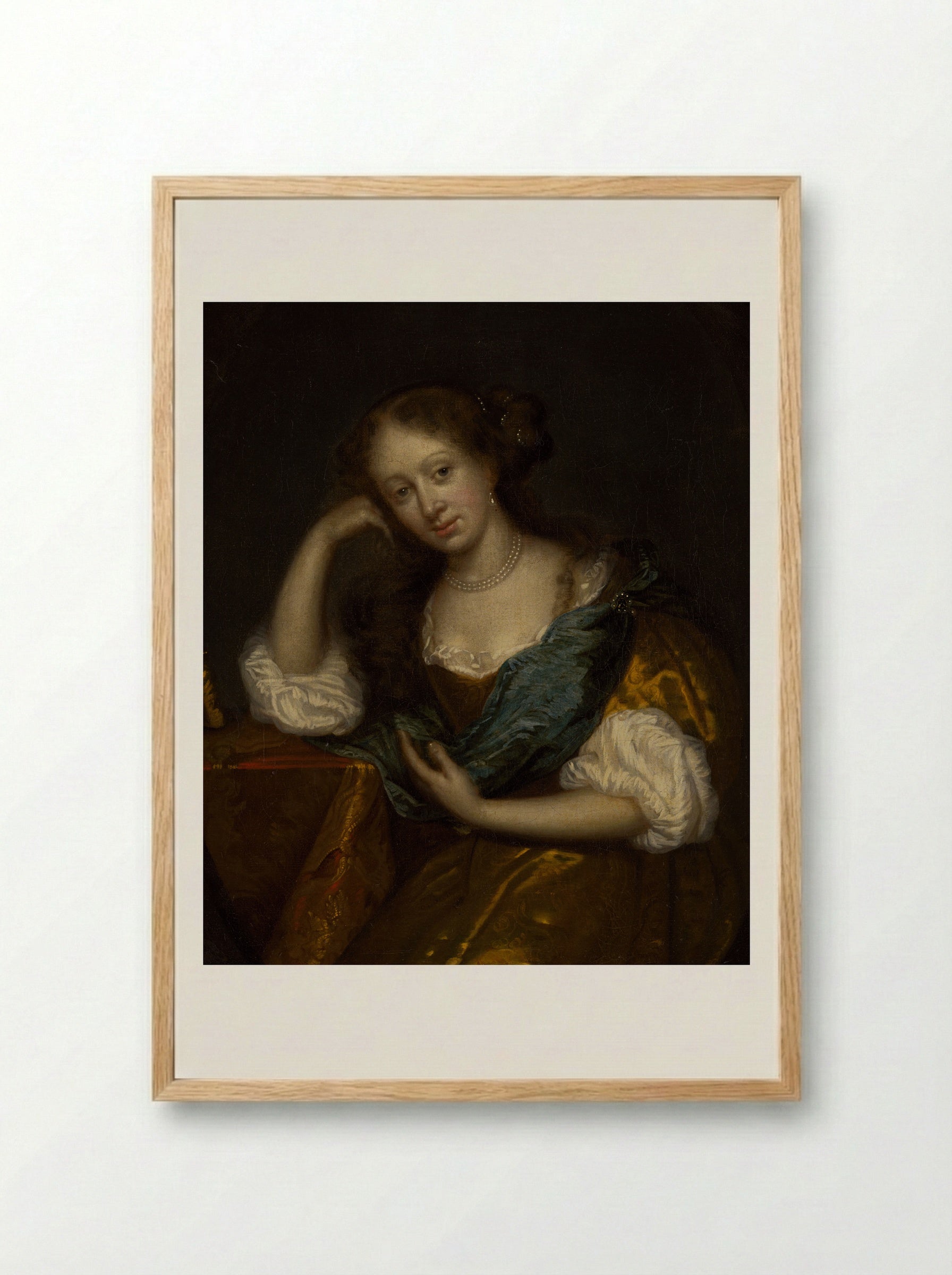 In Thought - Godfried Schalcken - Framed Print Wood