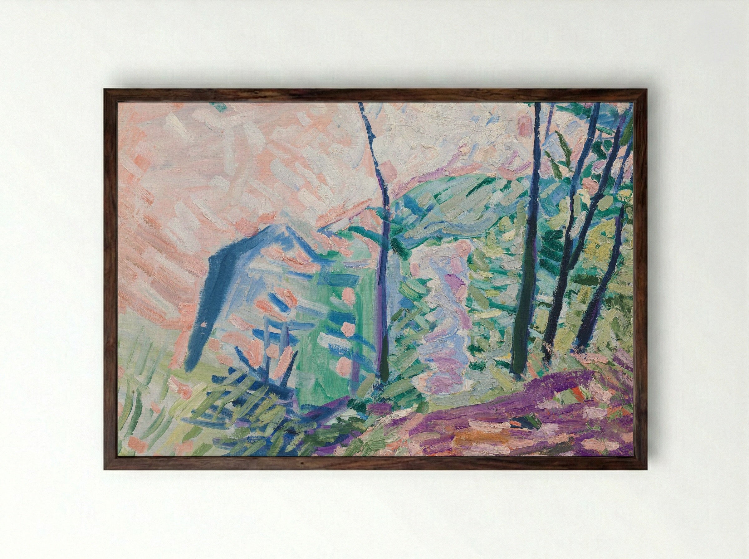 Forest by Lake Bagsværd - Niels Larsen Stevns - Framed Print Dark Wood