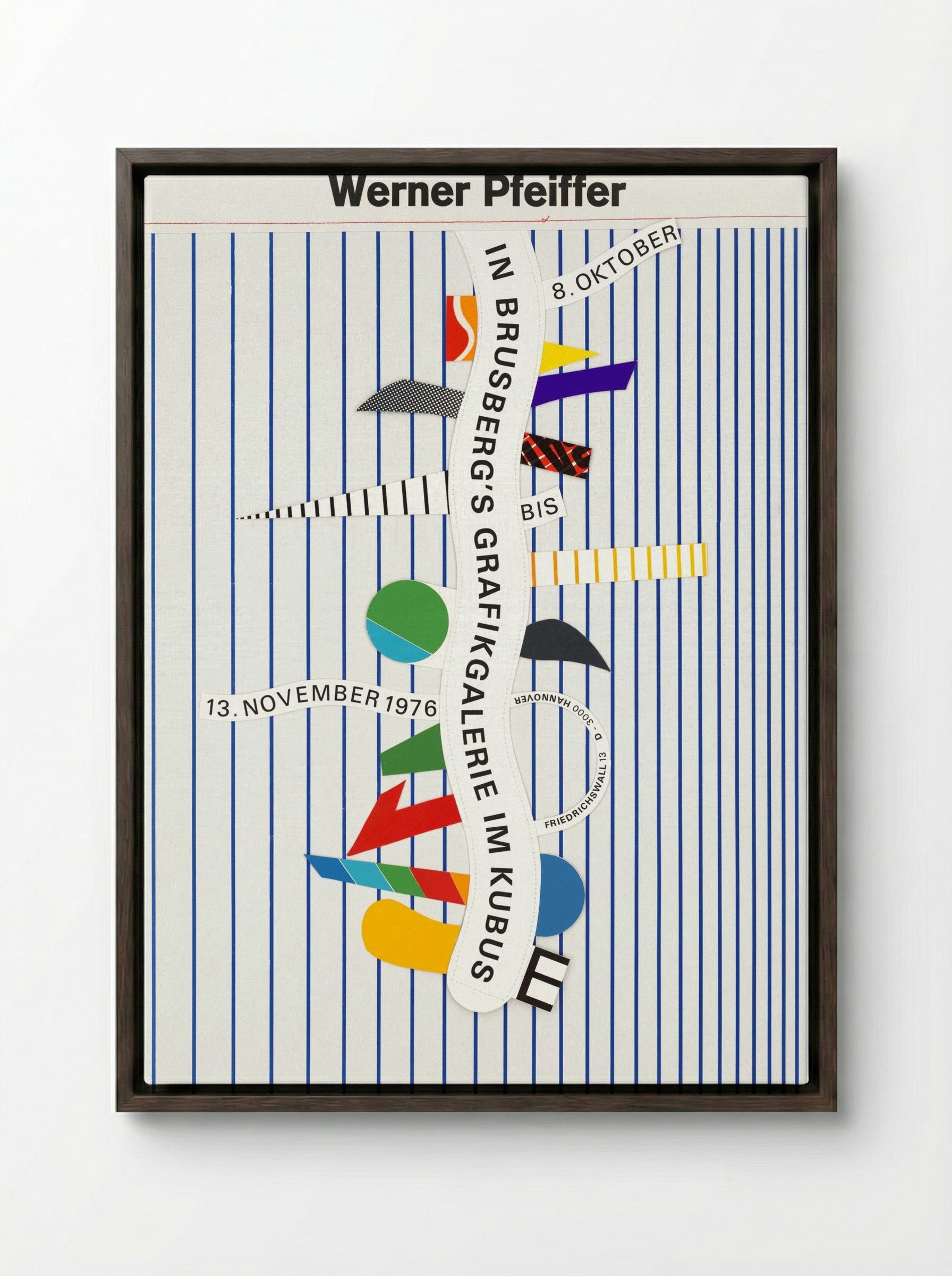 Exhibition in Brusberg's Grafikgalerie im Kubus - Werner Pfeiffer - Framed Canvas Dark Wood