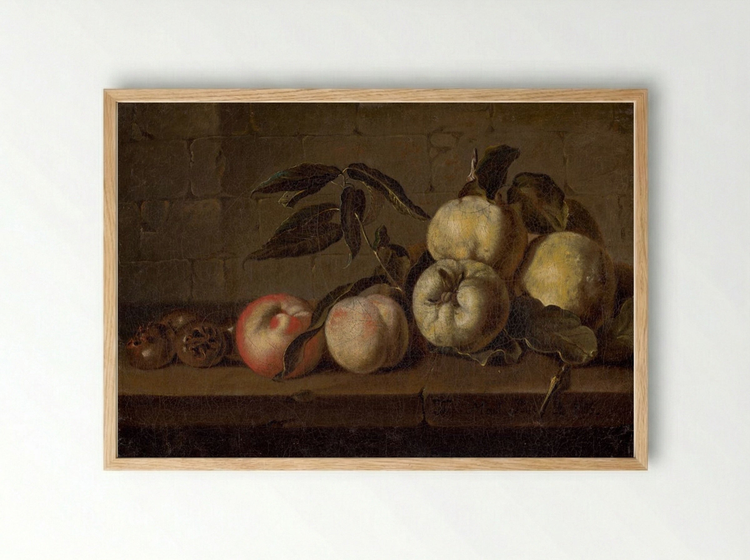 Still Life with Fruit - Fine Art Print - Framed Print Wood