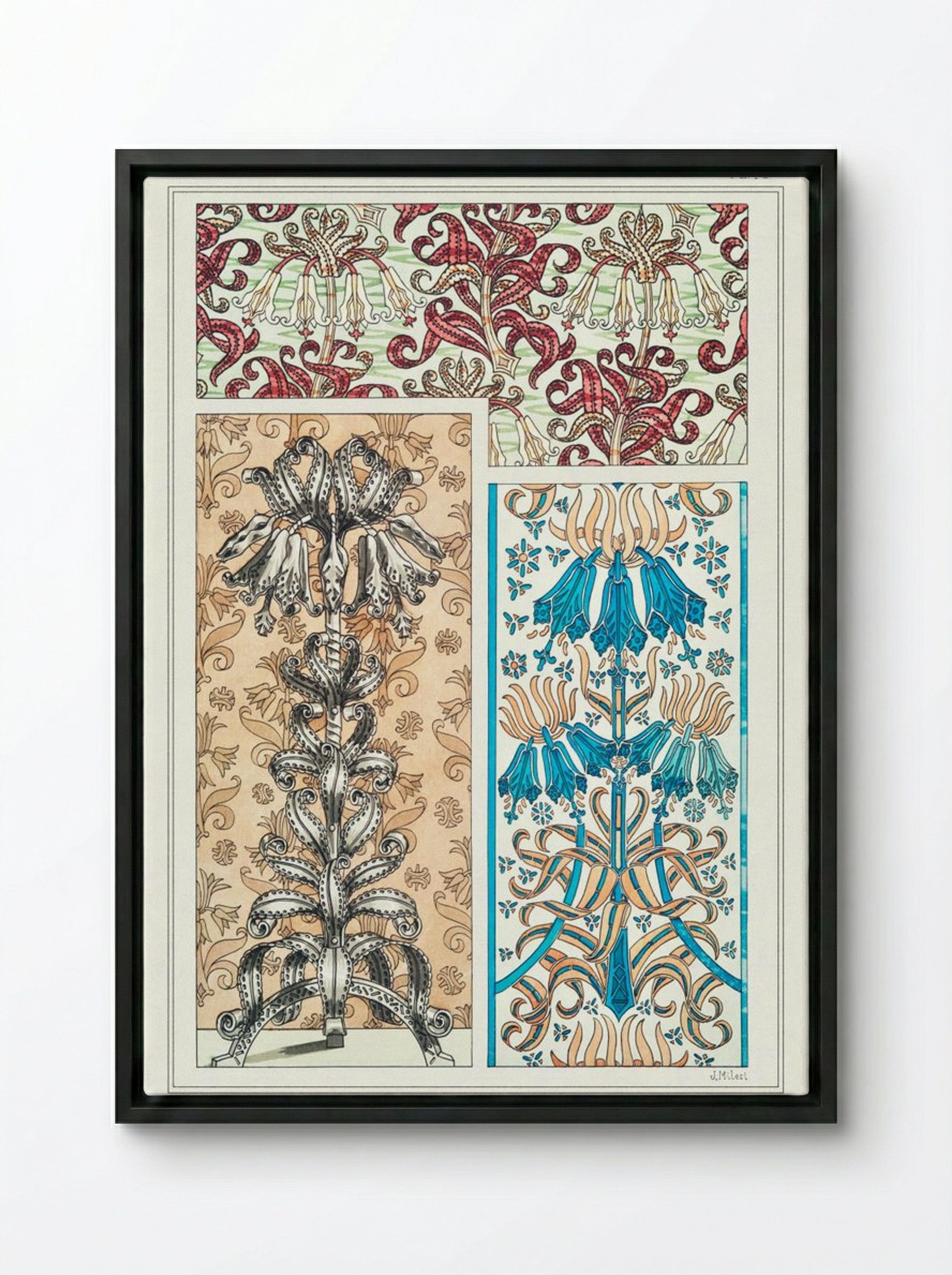 Couronne Impériale (Crown Imperial) from La Plante et ses Applications ornementales - Maurice Pillard Verneuil - Framed Canvas Black