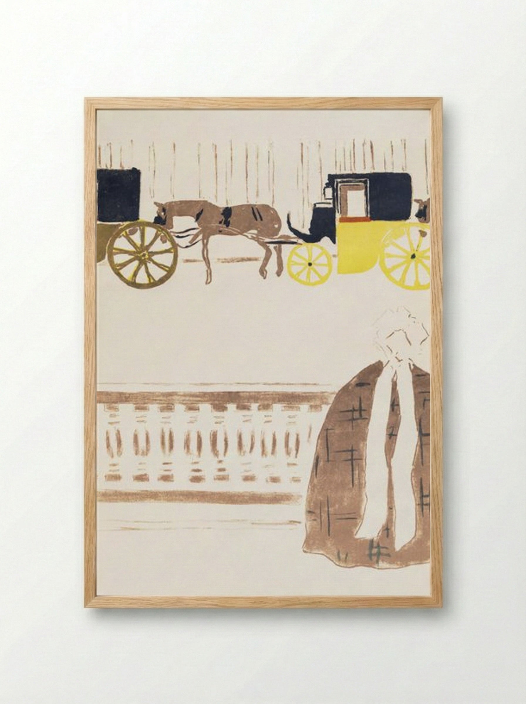 Nursemaids' Promenade, Frieze of Carriages - Pierre Bonnard - Framed Print Wood